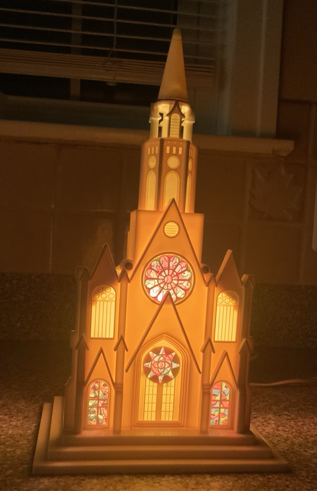 Vintage Raylite Electric Paramount Corp Lighted Church Cathedral Christmas 1950s