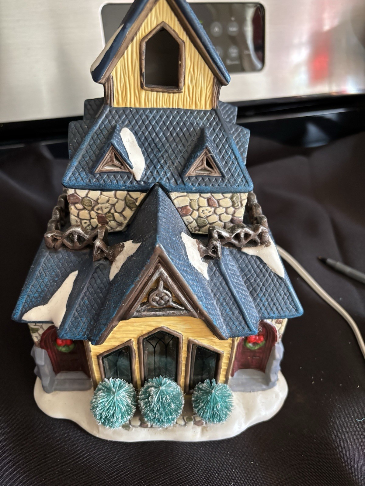 Ceramic Light-Up Christmas Church Decoration