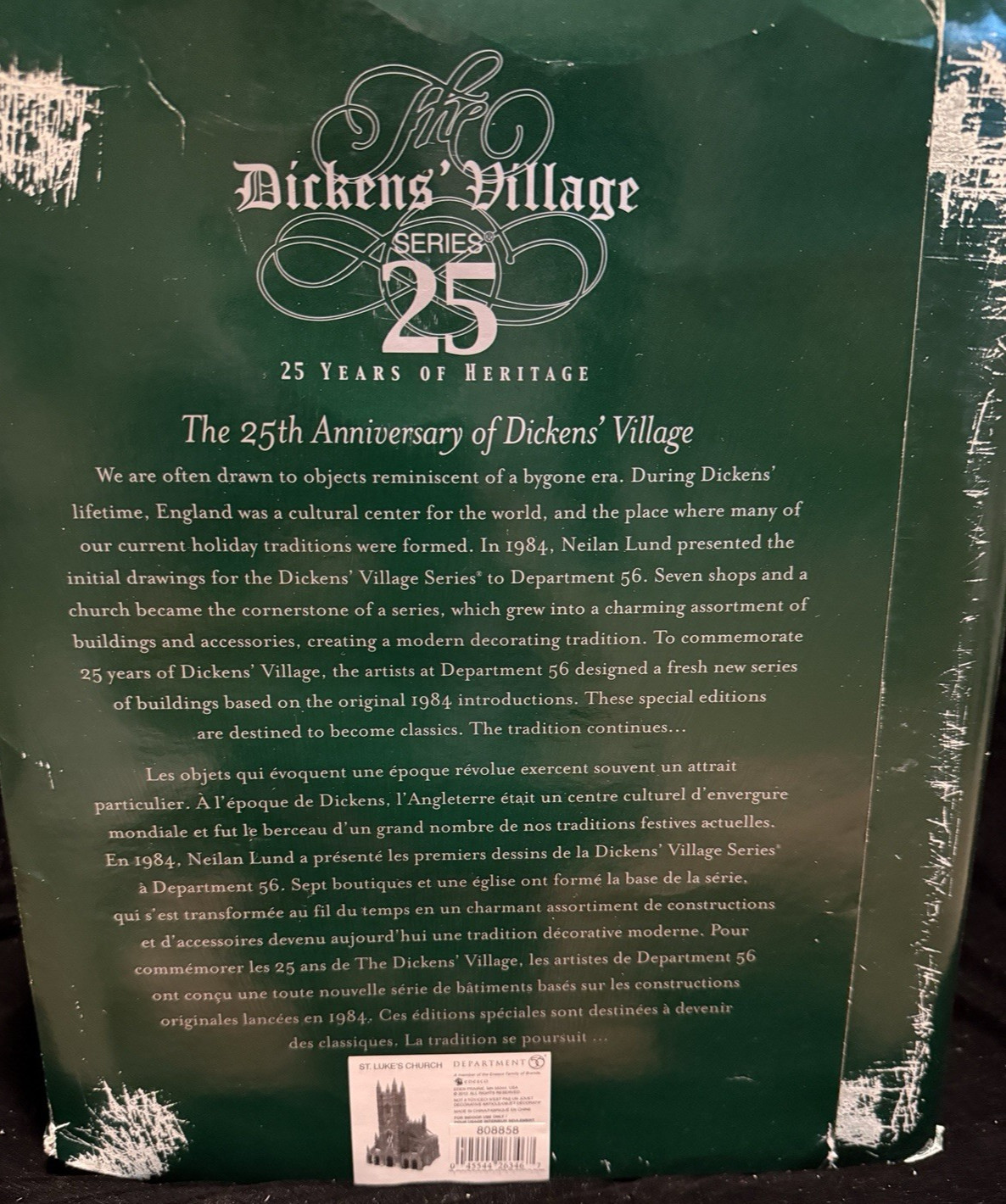 Dept 56 Dickens Village 25th Anniversary Series St Luke’s Church Rare