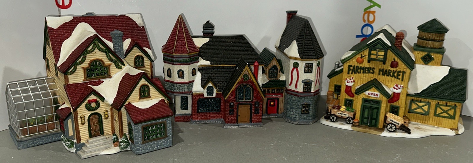 Vintage LOT 3 41997/98 Lemax Holiday Houses 85275, 85279 & 85277 NO POWER CORDS
