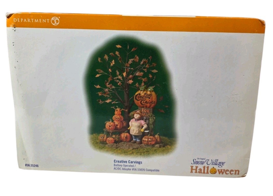Department 56 Halloween Pumpkin Stand Village Accessory 56.52956 Scarecrow Box