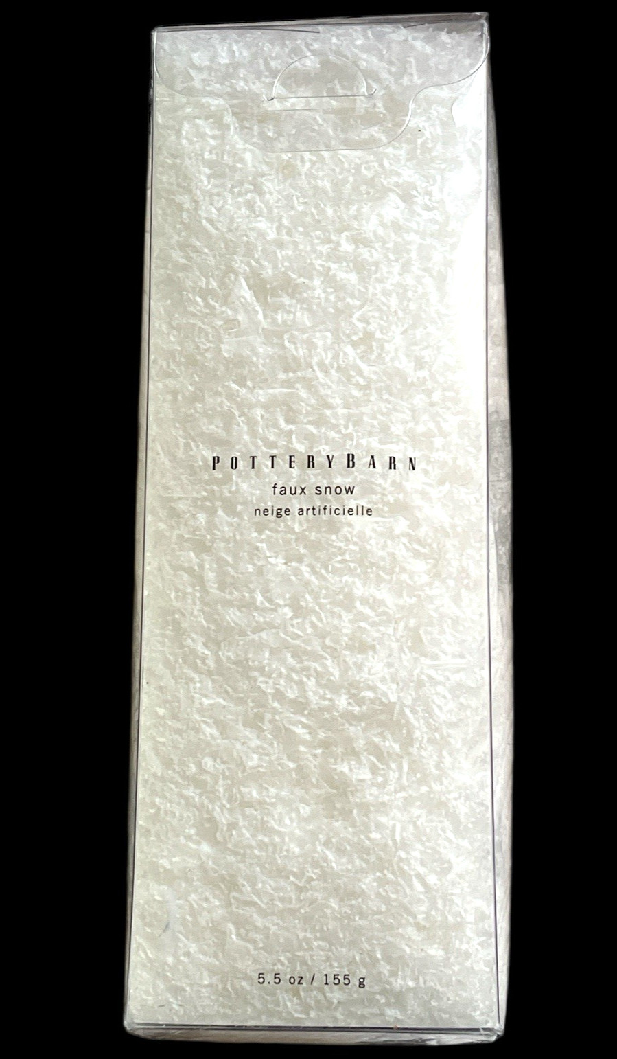 Pottery Barn Faux Snow 5.5 OZ White Open Top & Shake Christmas Holiday Village