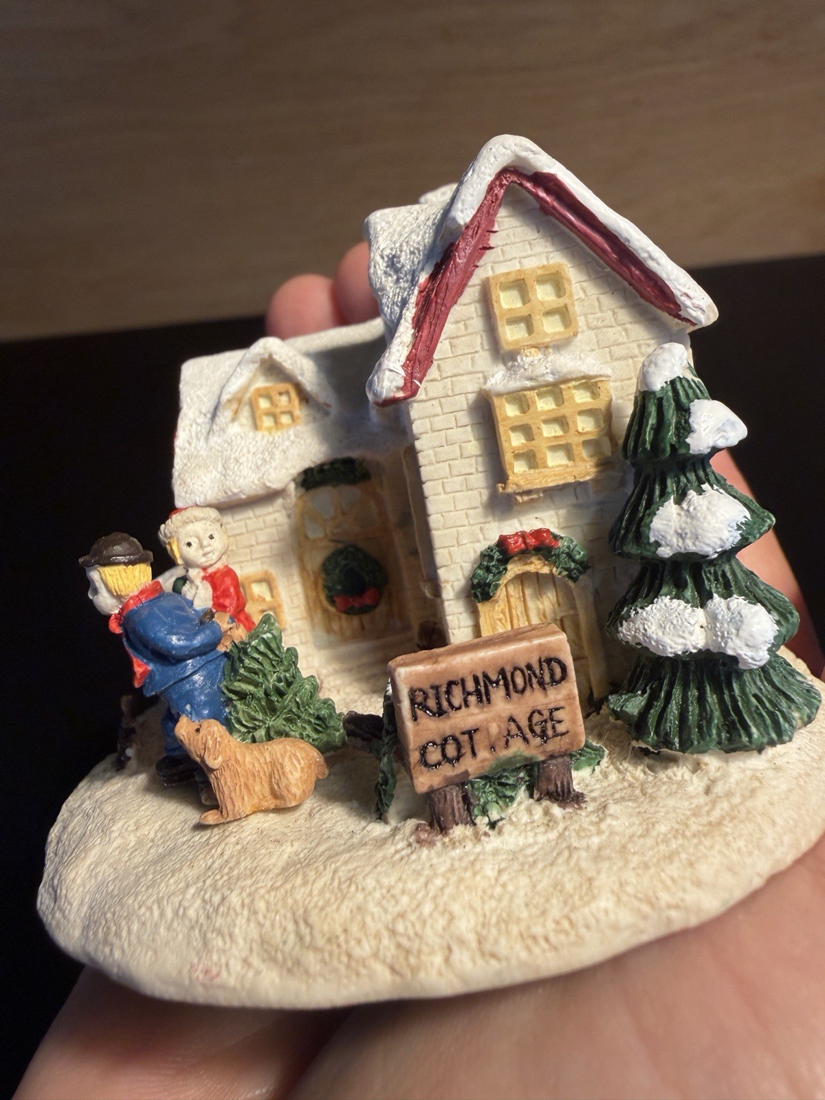 Vintage Richmond Cottage Crystal Falls Village House Christmas Ornament 1992 Box
