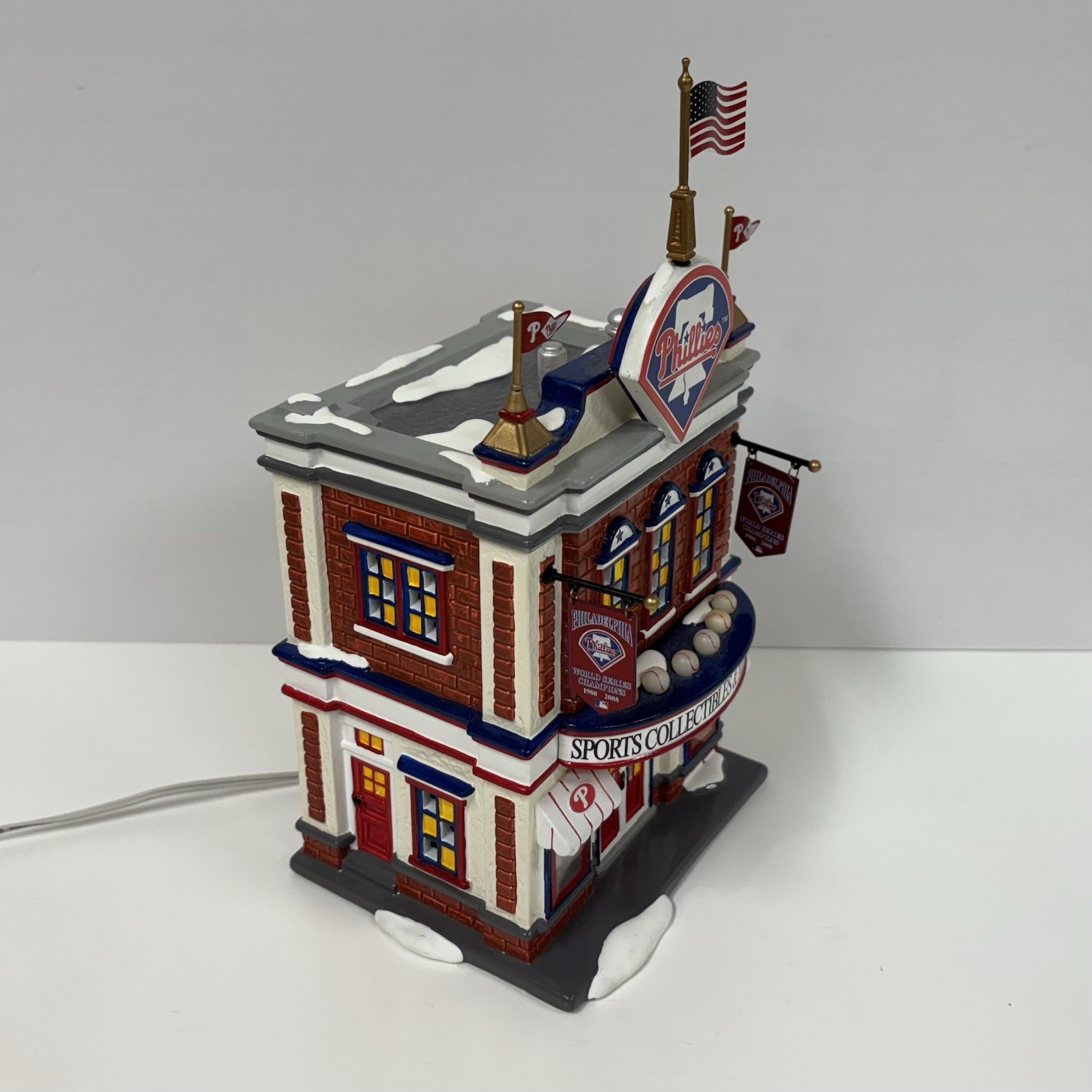 Dept. 56 Snow Village Phillies Sports Shop (2009) – Retired
