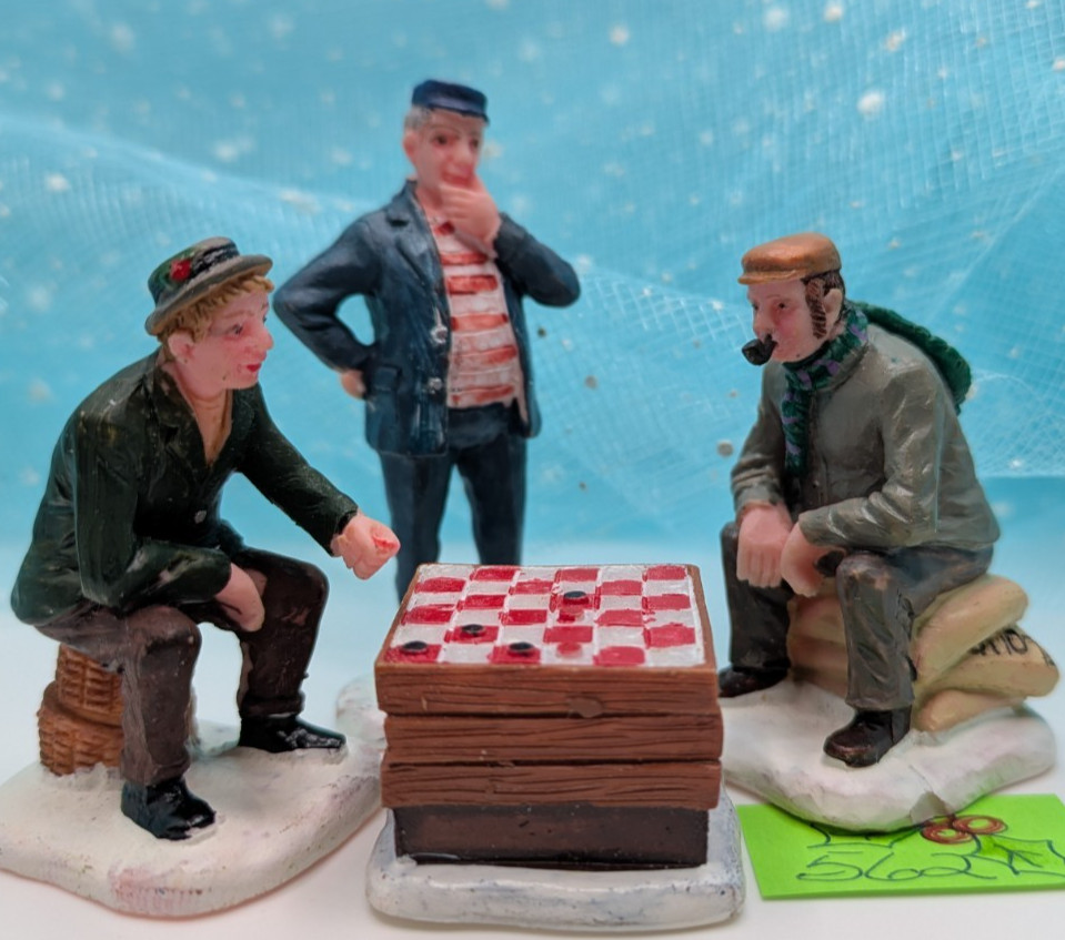Lemax Playing Checkers nautical Christmas Village Figurine NO BOX INV562