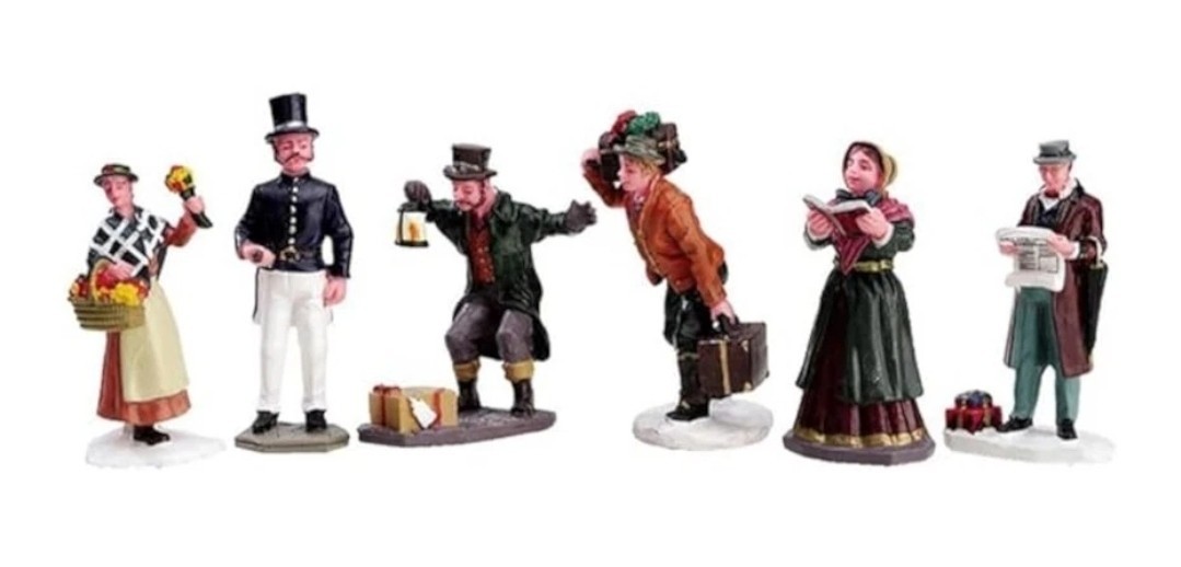 Lemax 92355 Townsfolk Figurines Set of 6 Christmas Village New Sealed FREE SHIP