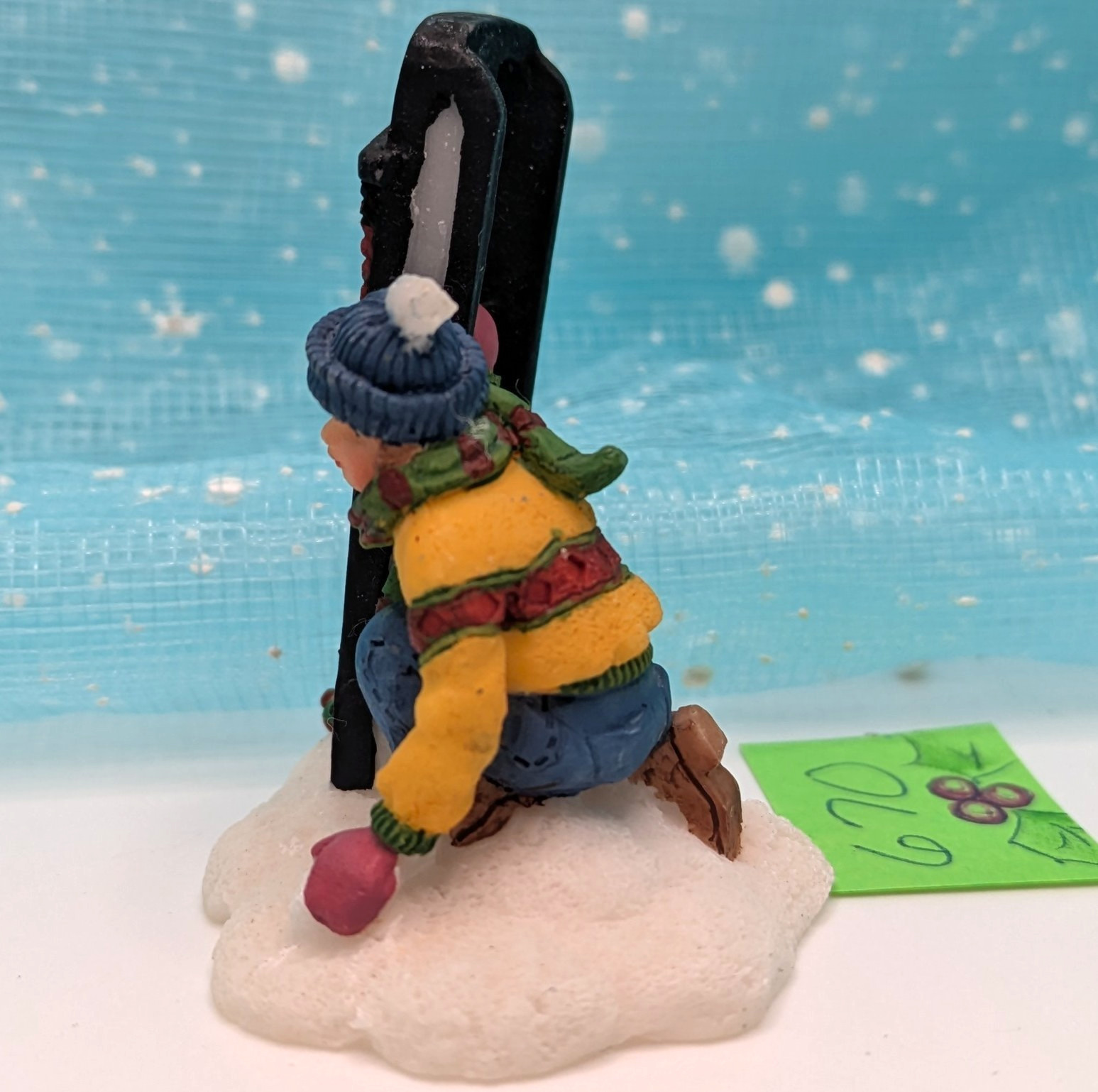 O’Well girl snowball sled Christmas Village Figurine NO BOX INV670