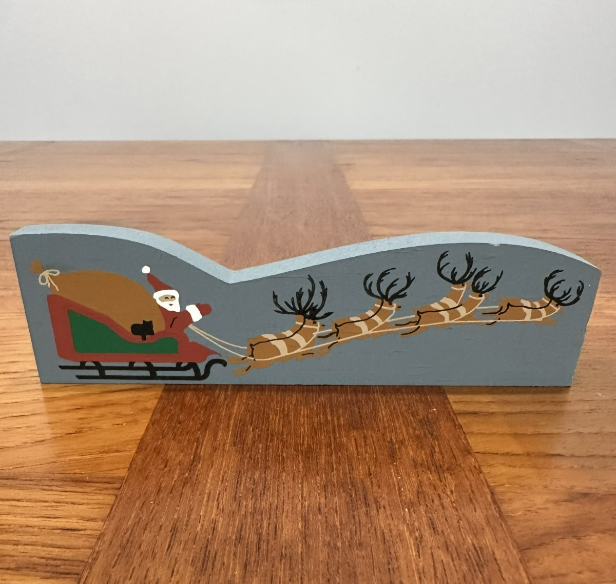 Retired 1990 Cat’s Meow Village Shelf Sitter – SANTA & REINDEER Accessory #173