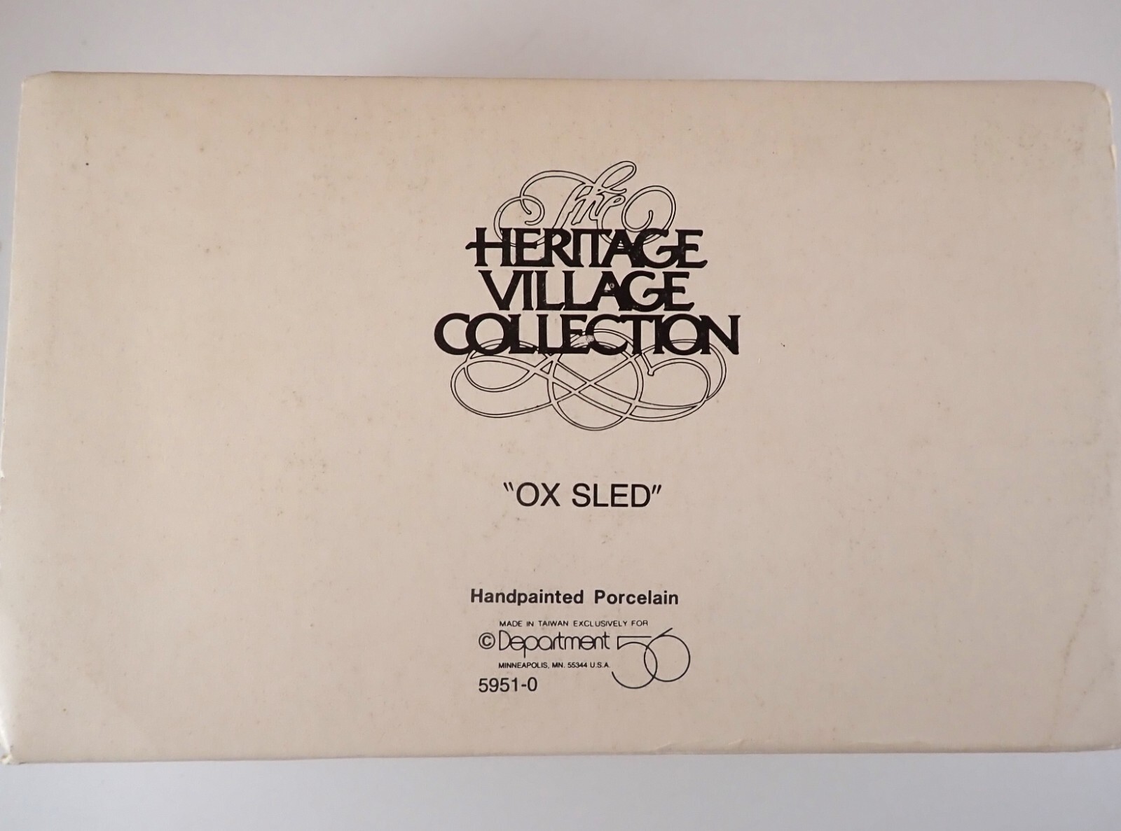Dept 56 Heritage Village Ox Sled 5951-0 Porcelain Accessory with Box