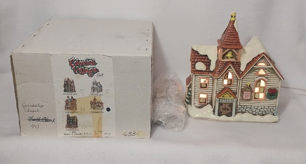 Lefton 1987 Friendship Chapel #06334 Colonial Village