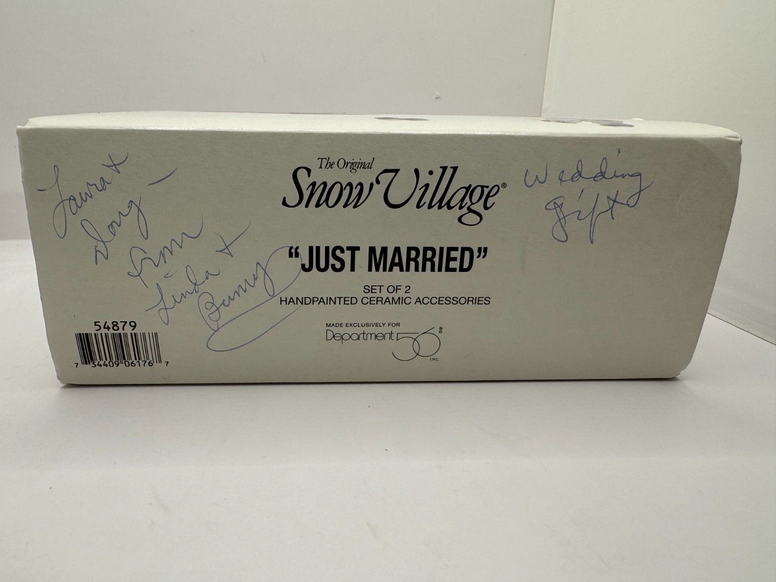 Dept 56 Snow Village “Just Married” Wedding Car Bride Groom Set #54879 Boxed