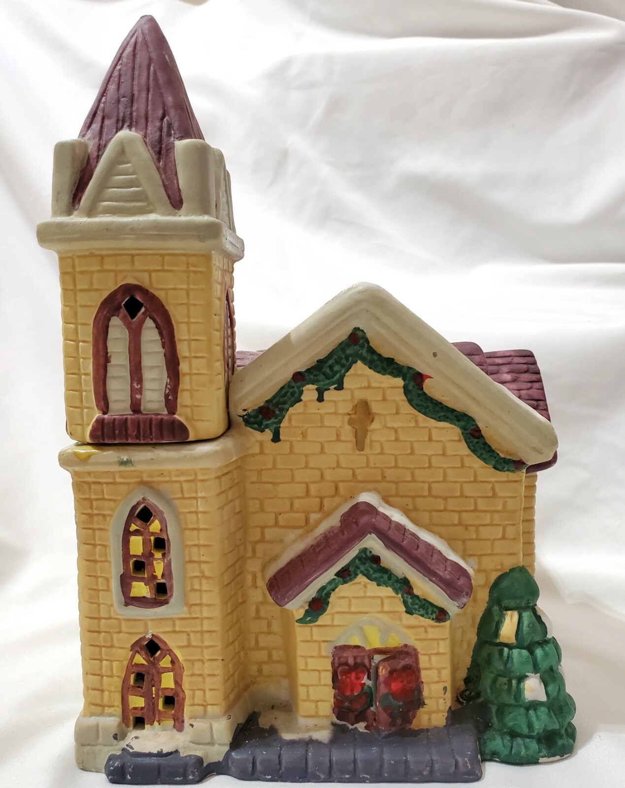 CHURCH Christmas Village ceramic building chapel house accessory 8″high