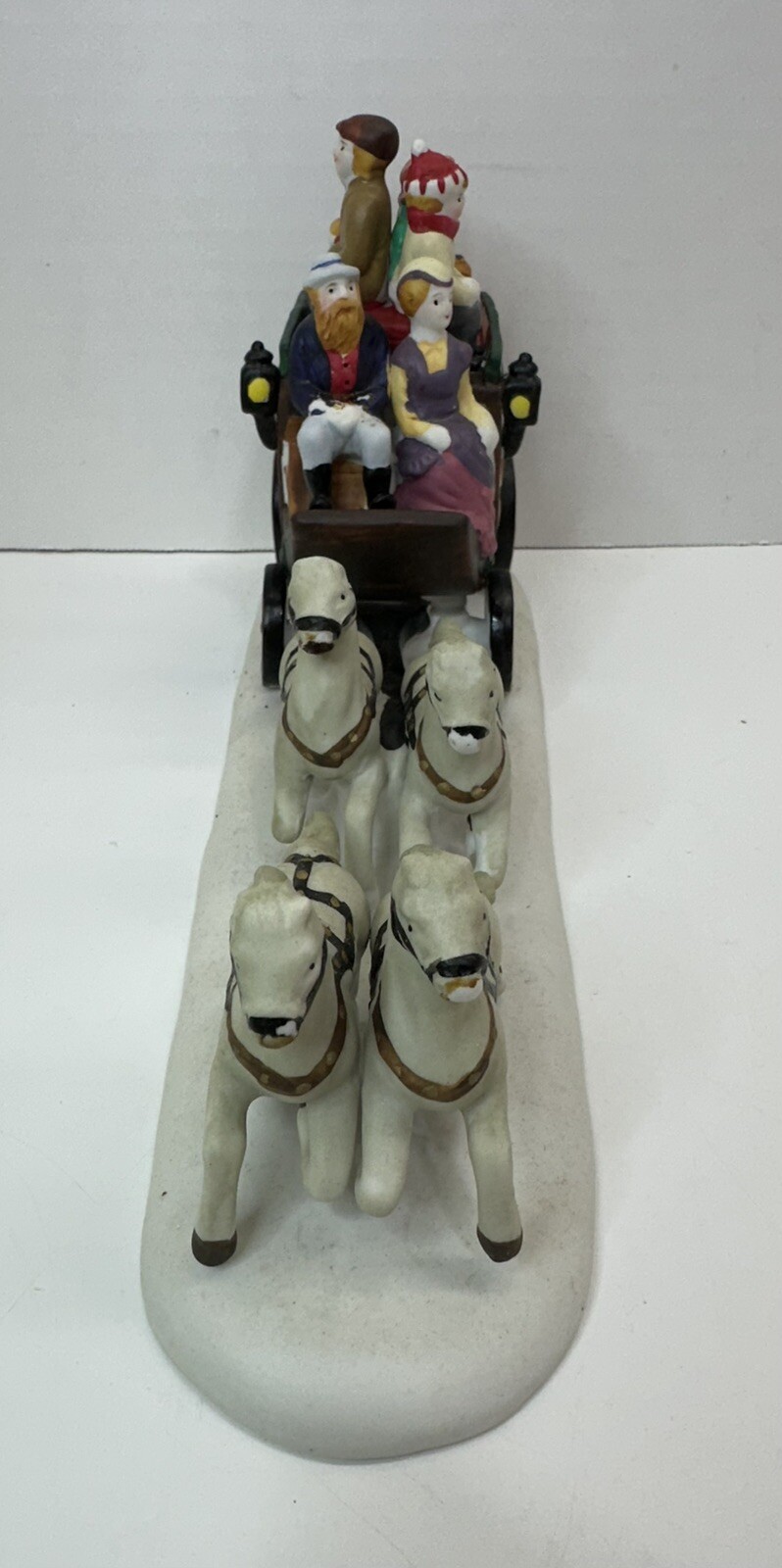 Lemax Porcelain Christmas Horse Drawn Carriage Stagecoach 1993 Dickensvale