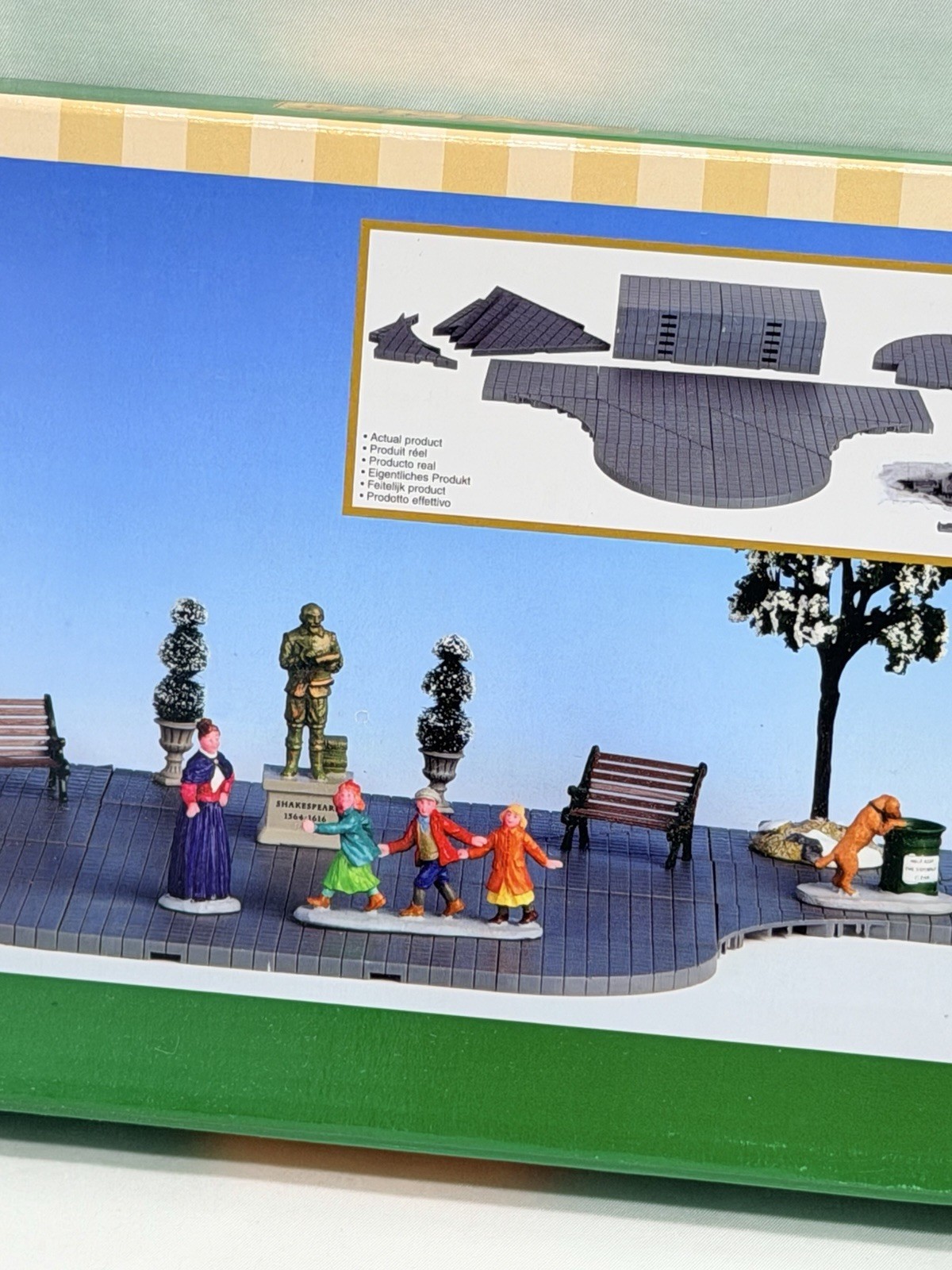 Lemax Plaza System Grey Variety 32 Pc Landscape Accents Set #64099 Preowned