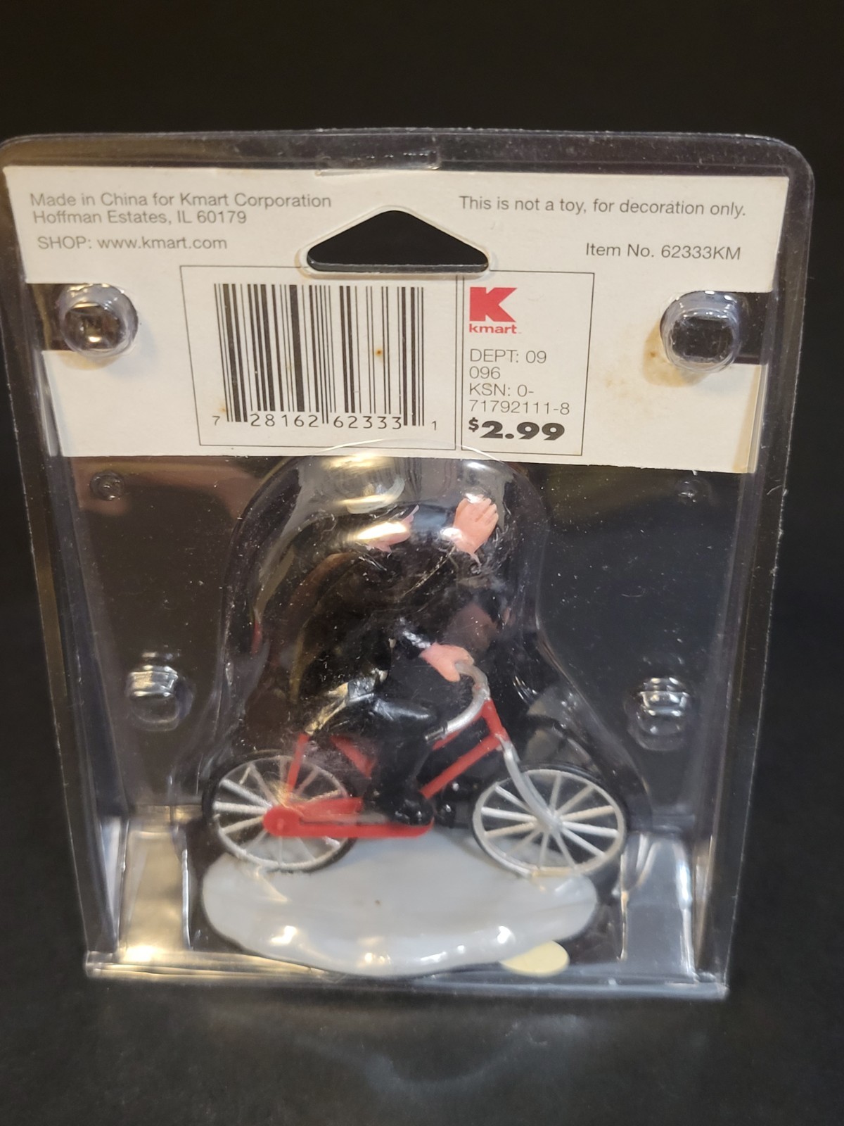 Lemax Christmas Village Town Vicar 62333 Priest Riding Bike Bicycle RARE HTF