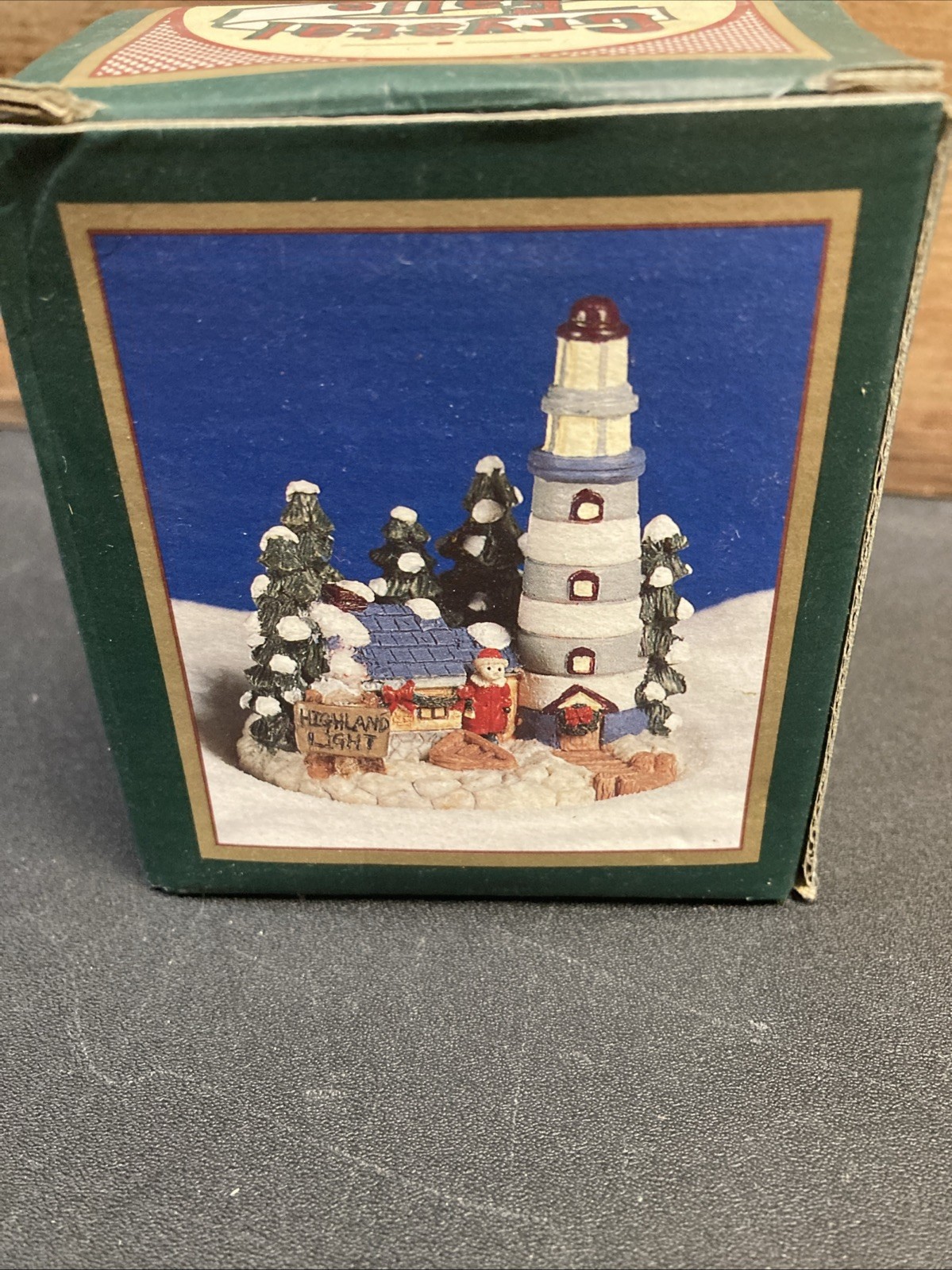 Crystal Falls Vtg 70s Highland Light Santa Lighthouse Cottage Nib Figurine Beach