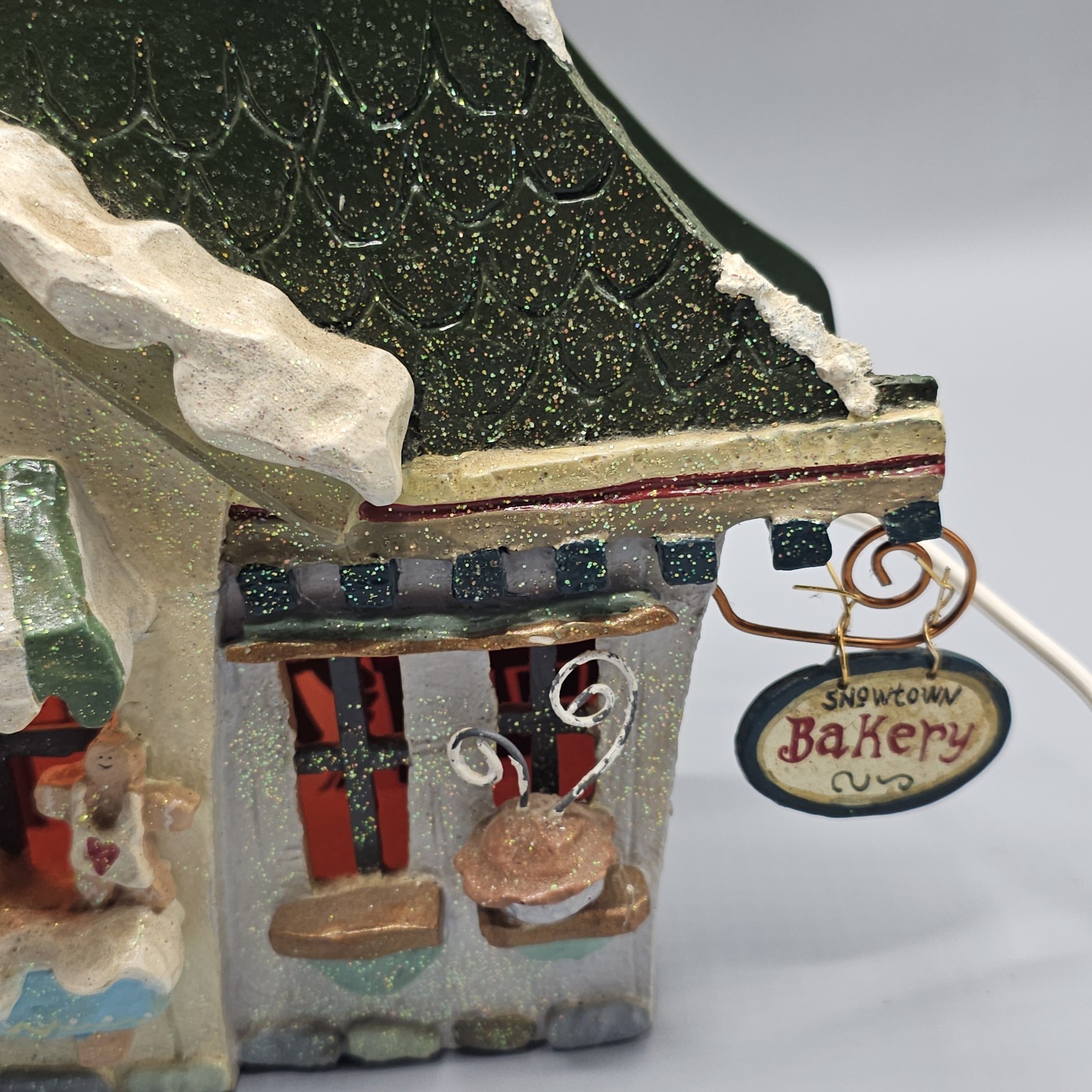 Kurt S Adler Snowtown Village Bakery Light Up Wood House Christmas Decor Holiday