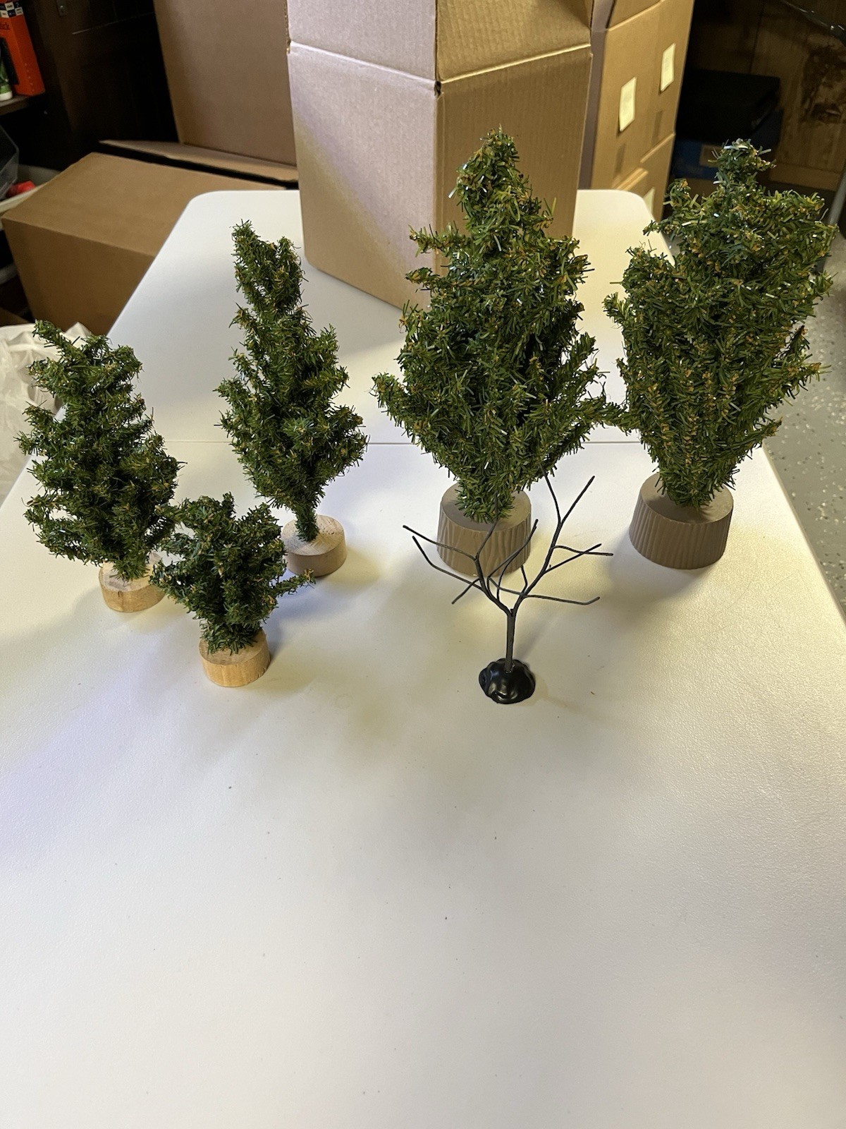 Christmas Winter Village Accessories Artificial Christmas Trees 5 – 10 Inches