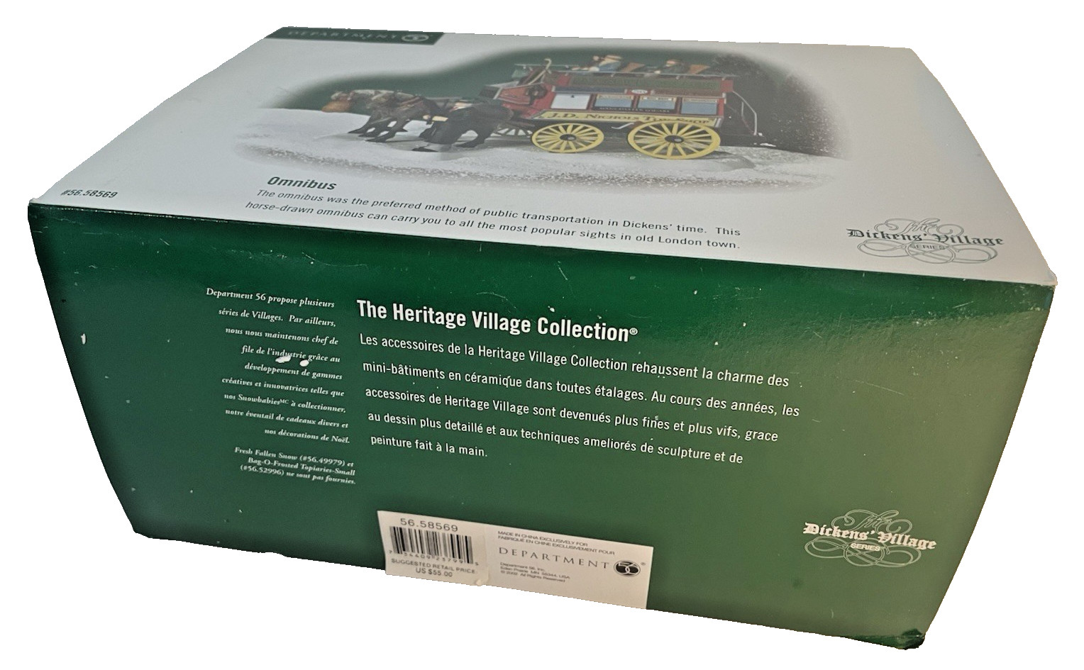 Department 56 Heritage Village Horse Drawn Omnibus Christmas Carriage Dickens