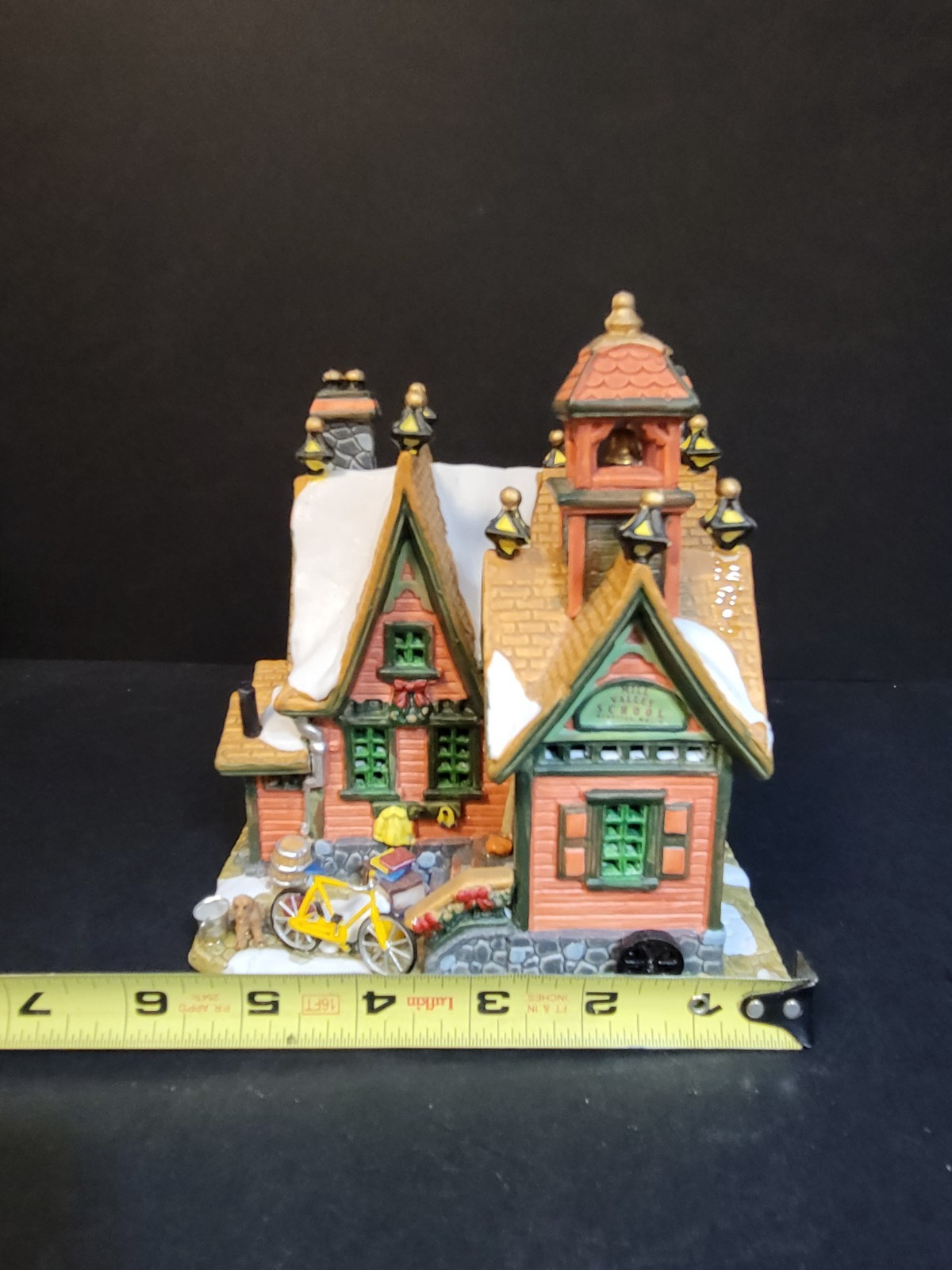 Lemax Christmas Holiday Village Mill Valley School 45021 Bicycle Dog Country
