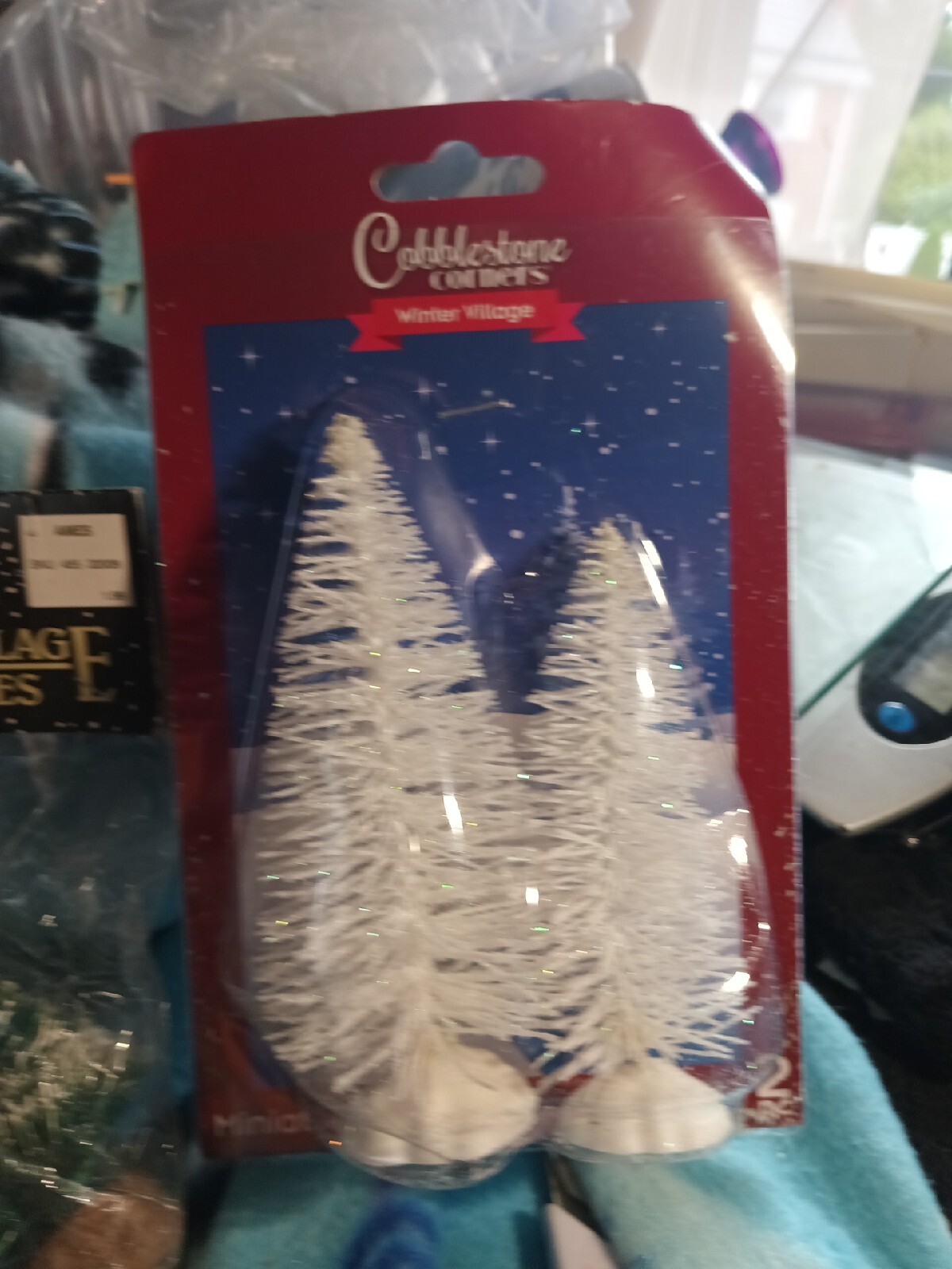 Small Glass Christmas Village With Flocked Trees In Various Sizes 1 In To 4 In