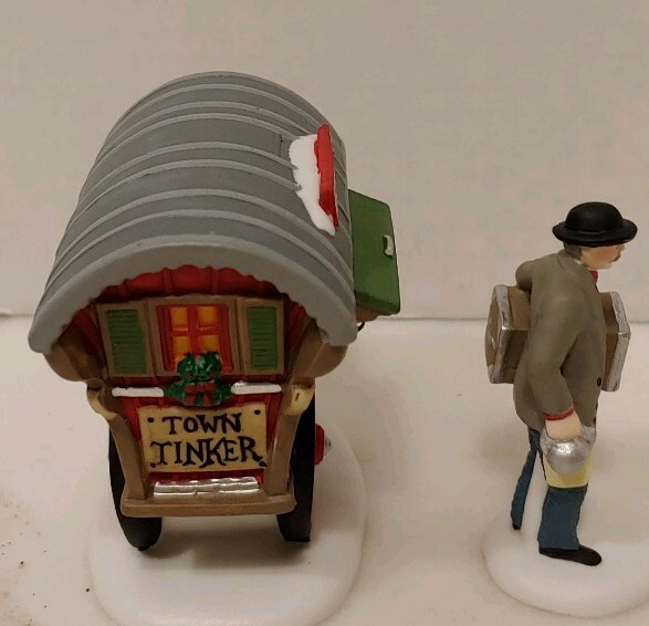 Heritage Village Dept 56 Town Tinker Porcelain Figures 2 Pc Original Box
