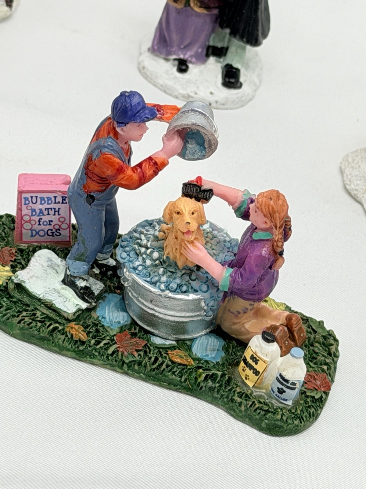 Lemax Lot of 6 Christmas Village Figurines Carolers Ring Toss Dog Bath People