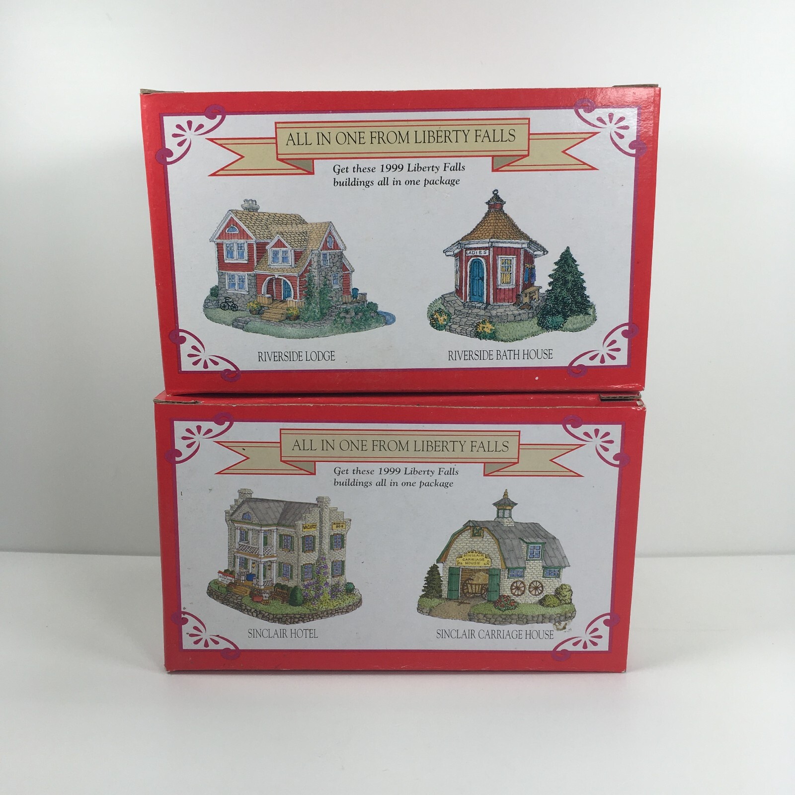 Lot of 2 Liberty Falls Sinclair Hotel/Carriage House & Riverside Lodge/BathHouse