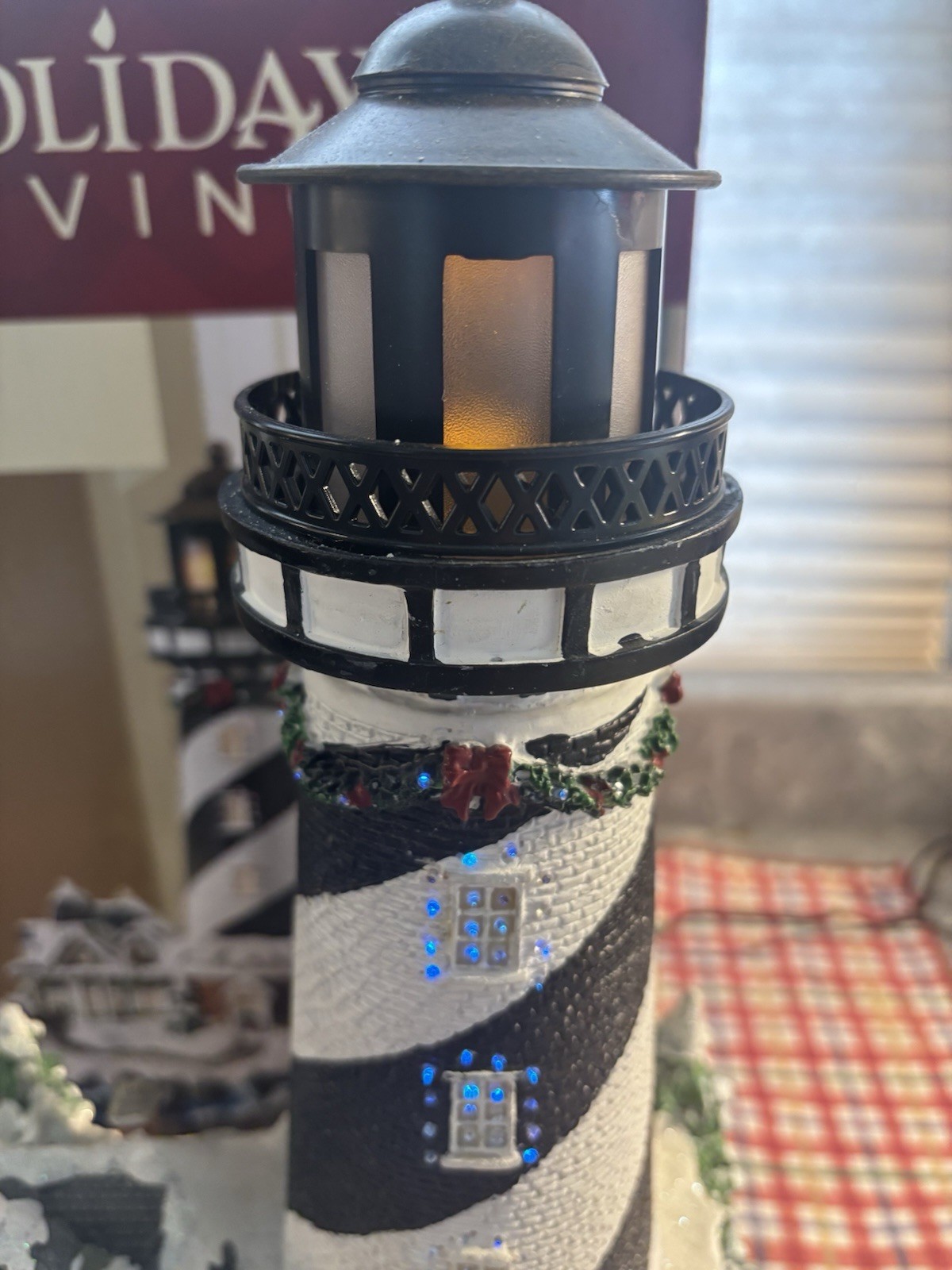 Holiday Lighthouse Christmas Fiber Optics Lights WORKS! Includes Adapter
