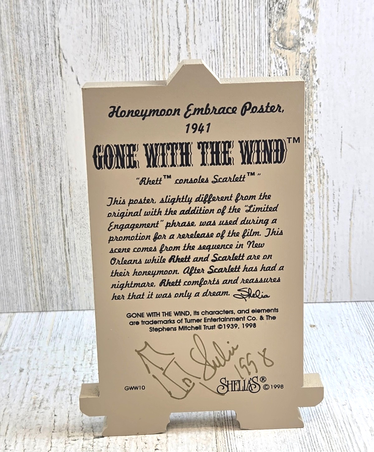 Shelia’s Collectibles Honeymoon Embrace Poster Gone With The Wind Signed 1998