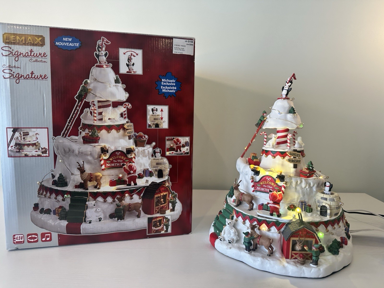 Lemax Christmas Village Sights & Sounds North Pole Tower Tested Complete!