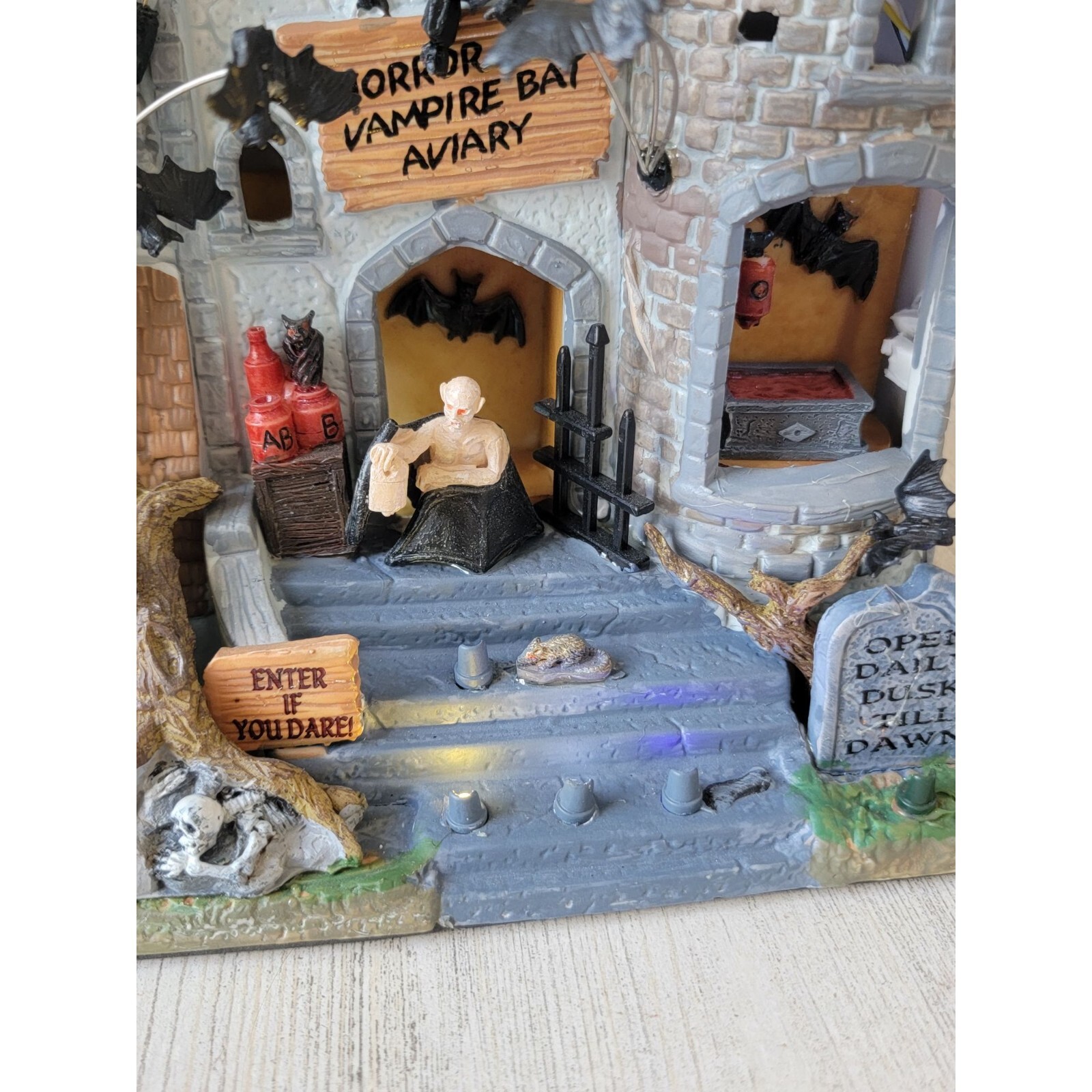 Lemax Vampire Bat Aviary 2011 spooky town Village accessory Halloween
