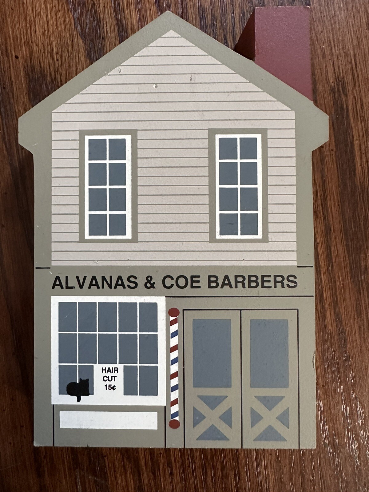 The Cat’s Meow Village 1995 Series XIII – Alvanas & Coe Barbers Shelf Sitter