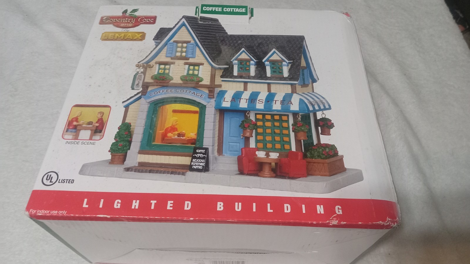 2012 Coventry Cove Lemax Coffee cottage 25425 Lighted Building
