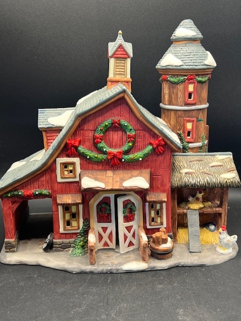 Heartland Valley O’Well Christmas Village Barn Farm Building w/ Silo 2002 HTF