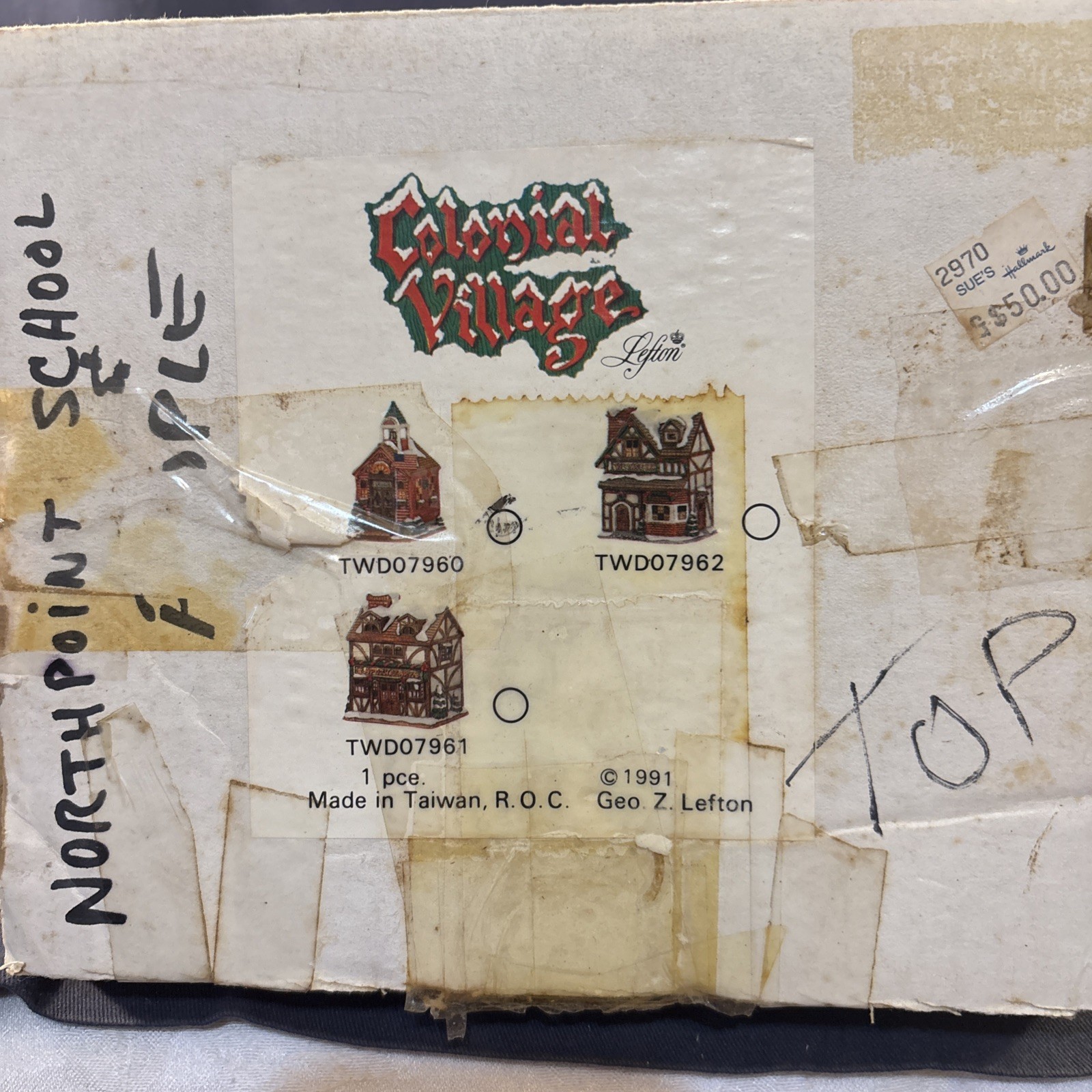 Lefton Colonial Village Northpoint Schoolhouse #07960 Original Box 1991