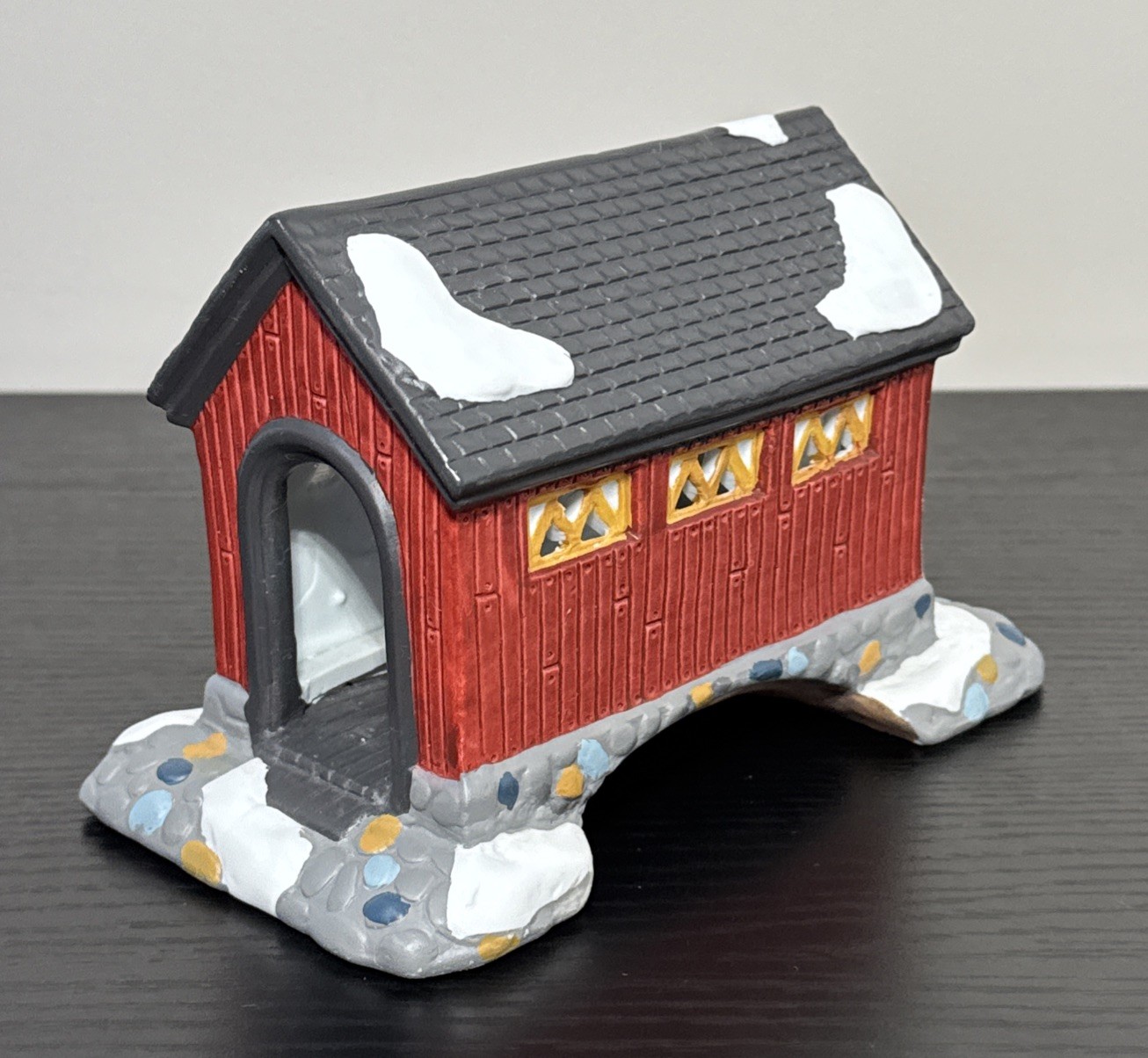 Christmas Village Covered Bridge Country House Building Structure