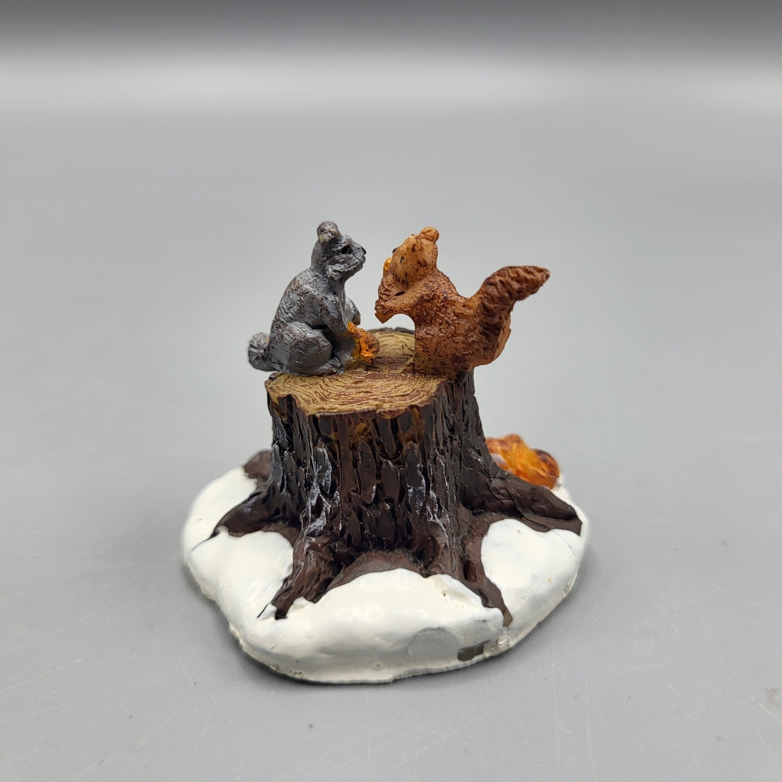Lemax Miniature Squirrel Figurines Village Landscape Decor Set 2 Brown Gray