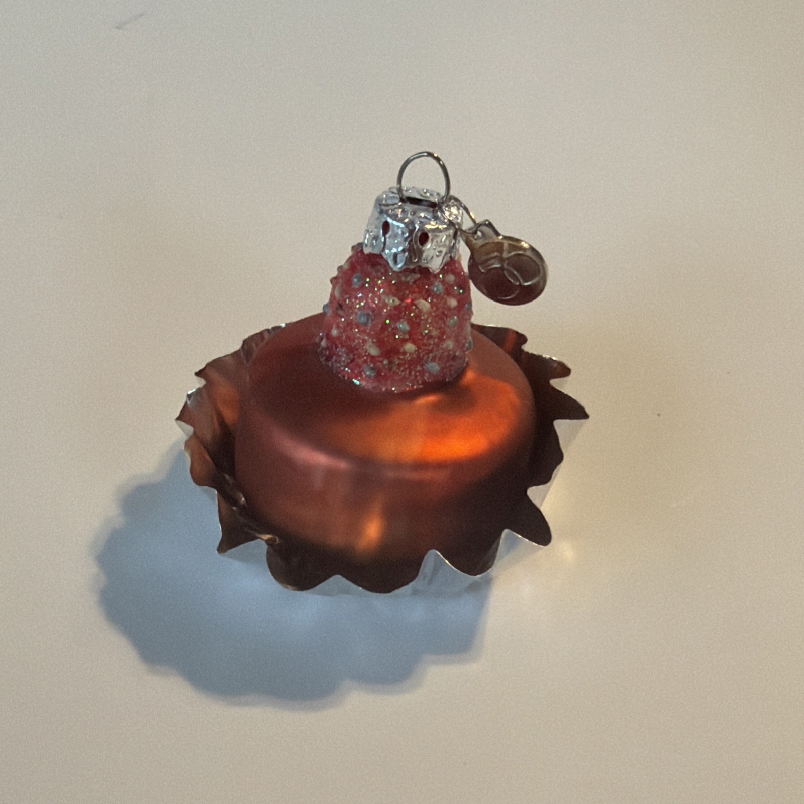 Dept 56 Glass Pastry Christmas Ornament Cupcake Tiered Cake Foil Decorated
