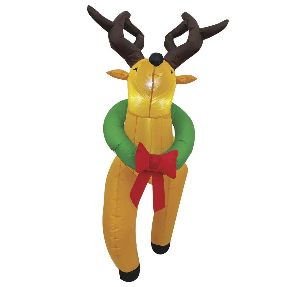 4′ Lighted LED Fun Golden Deer Christmas Inflatable Indoor Outdoor Holiday Decor