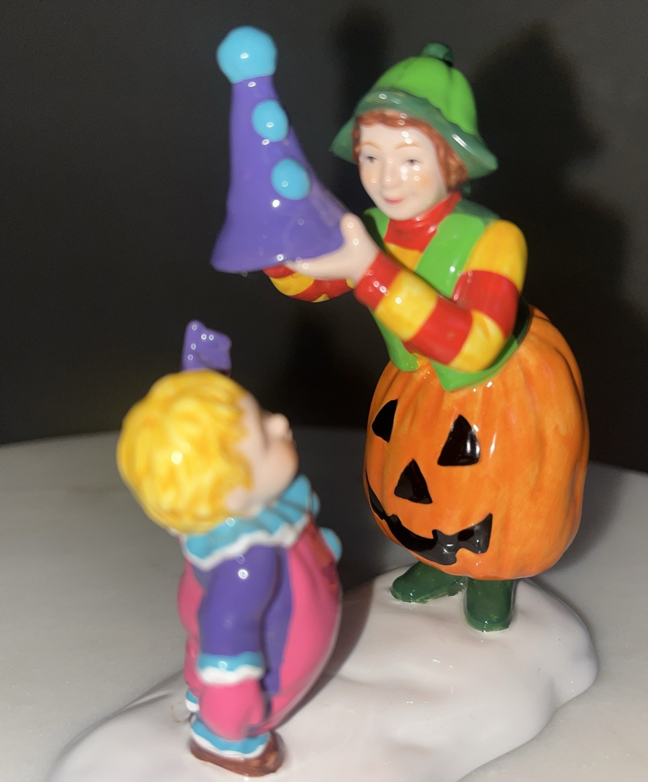 Dept. 56 Snow Village-Halloween Trick or Treat Kids Set of 3 RARE 1- Pumpkin Mom