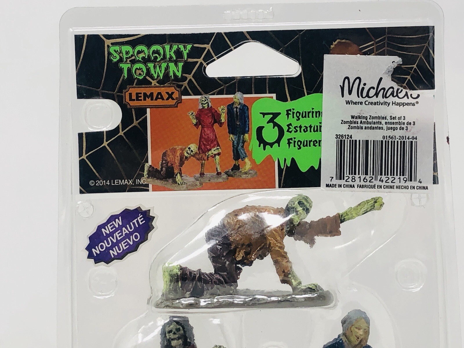 Lemax Spooky Town WALKING ZOMBIES 3pc #42219 Halloween Village Crawling Walking