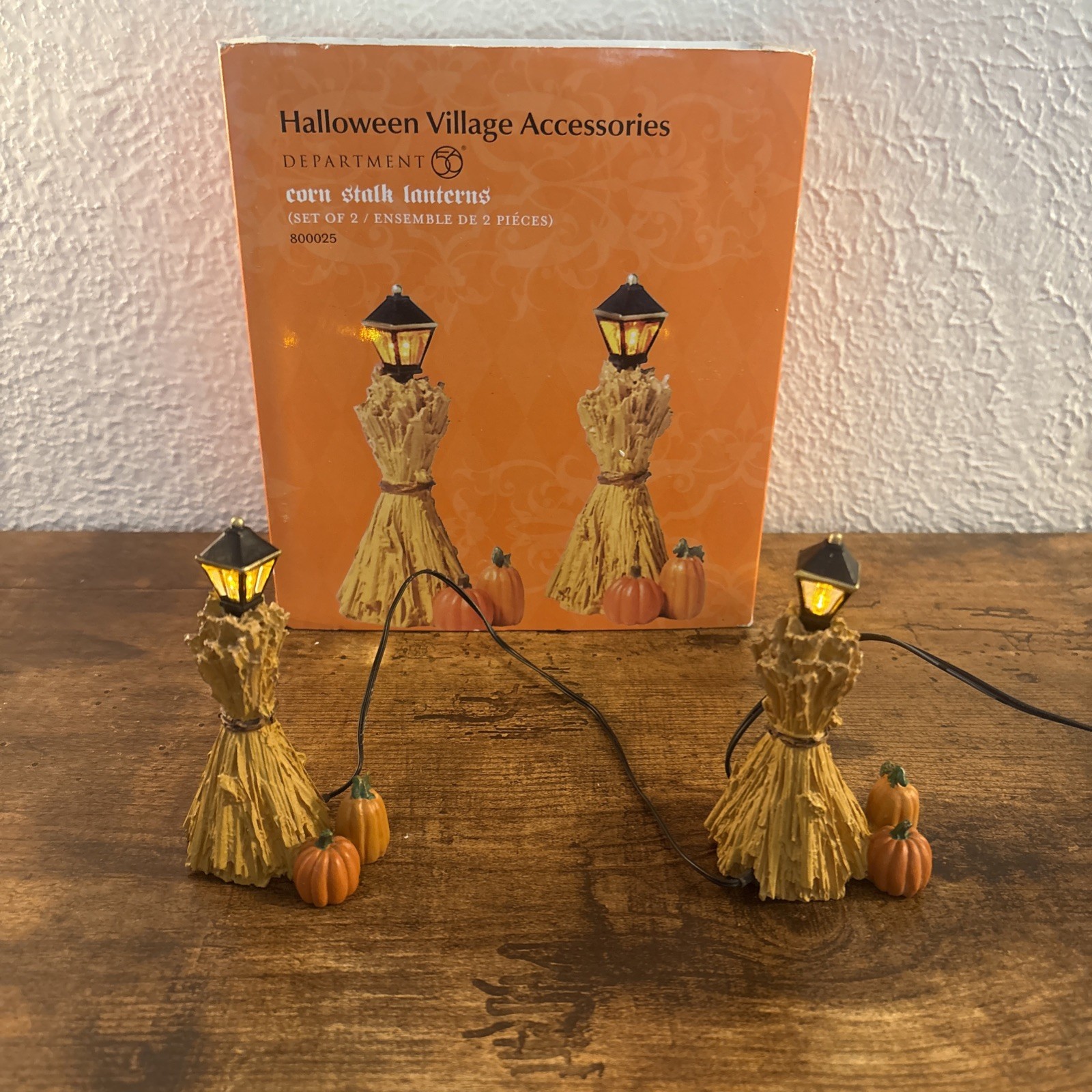 Dept 56 Halloween Corn Stalk Lanterns Set of 2 800025 department 56 lights