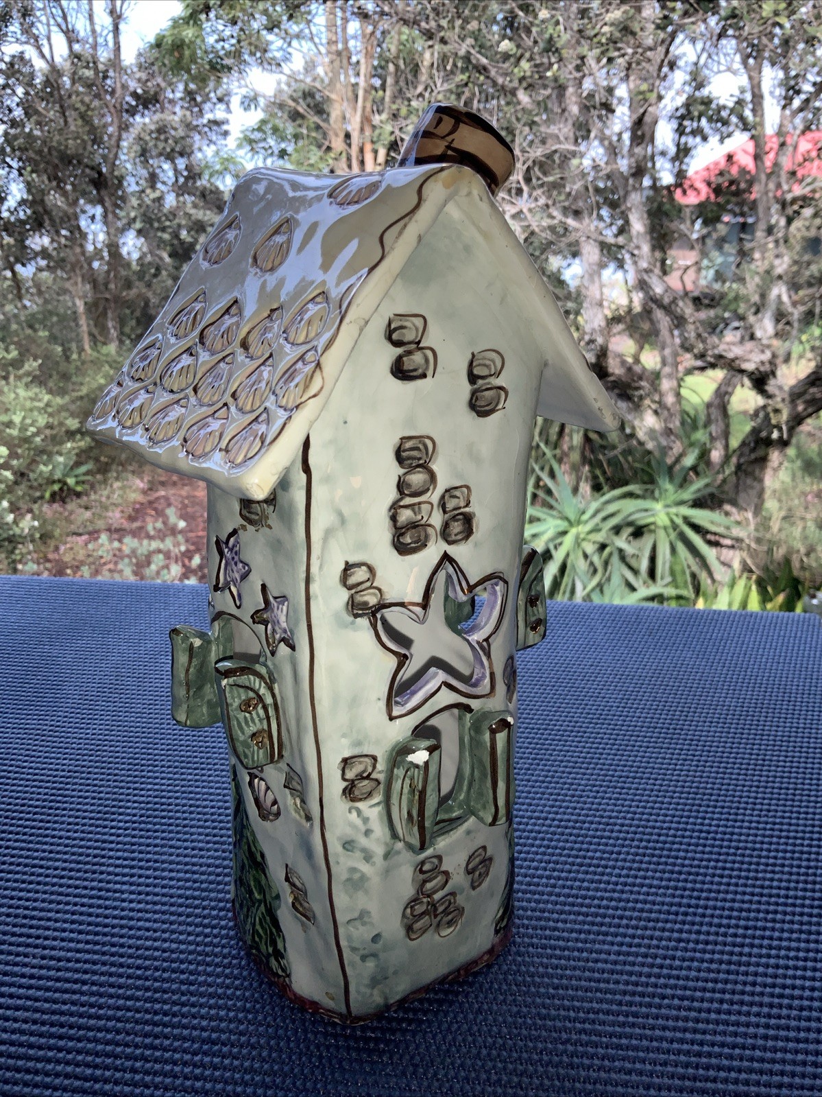 2000 Clayworks Blue Sky by Heather Goldminc Seaside Heaven Tealight House
