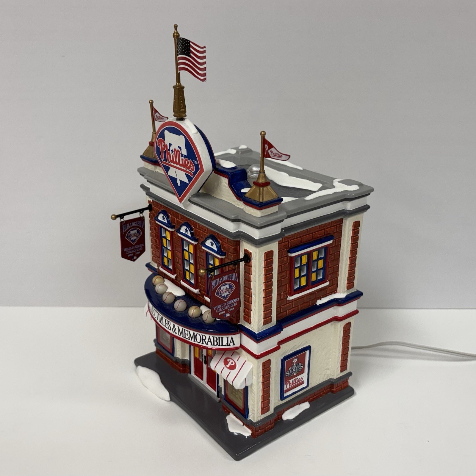 Dept. 56 Snow Village Phillies Sports Shop (2009) – Retired