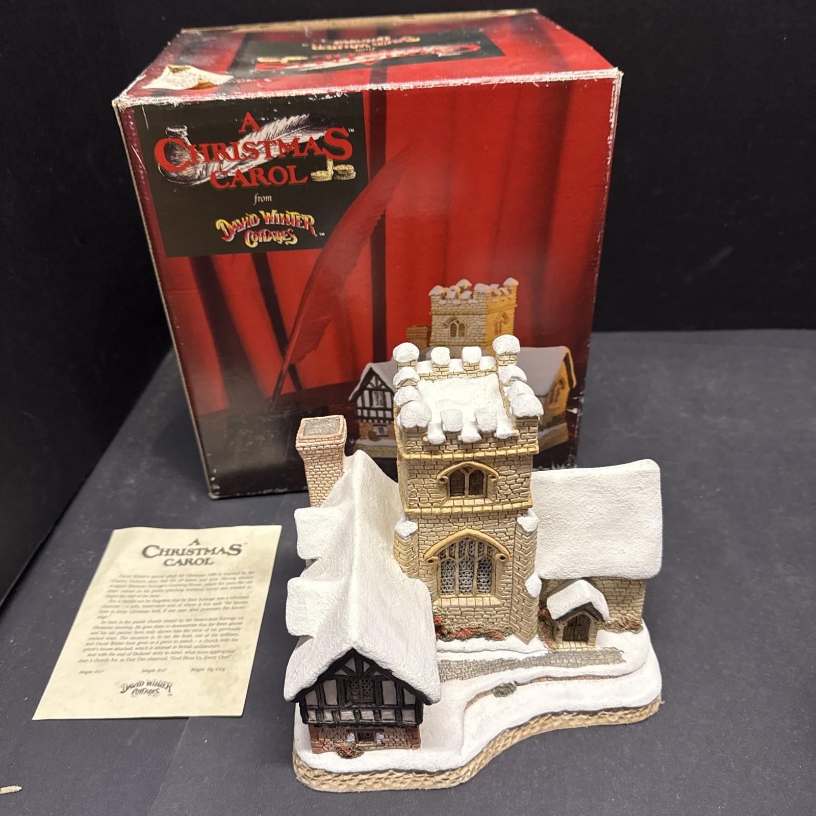 David Winter Cottage A Christmas Carol Parish Church 1989 Vintage John Hine Box