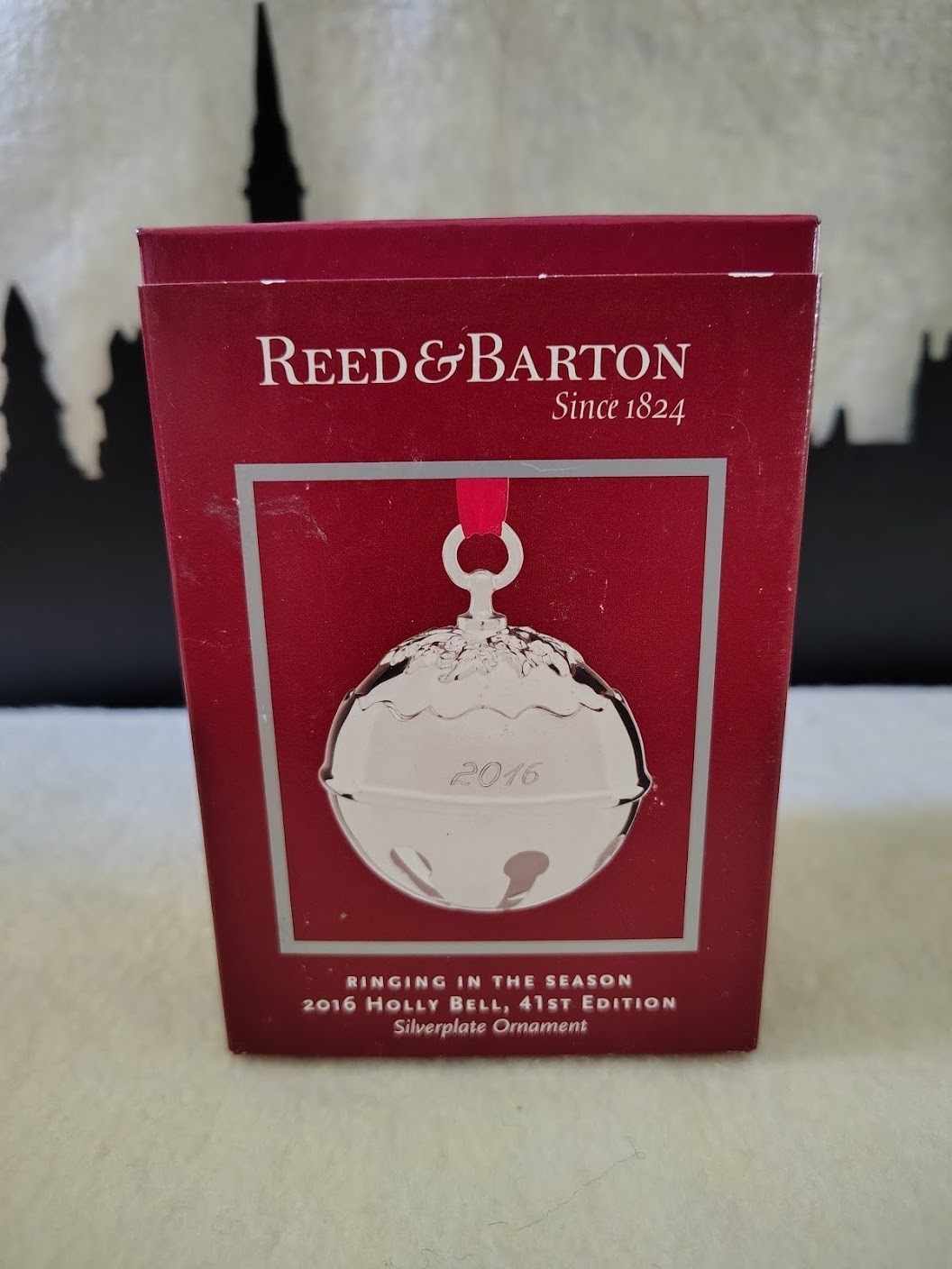 2016 Reed and Barton Holly Bell Christmas Ornament