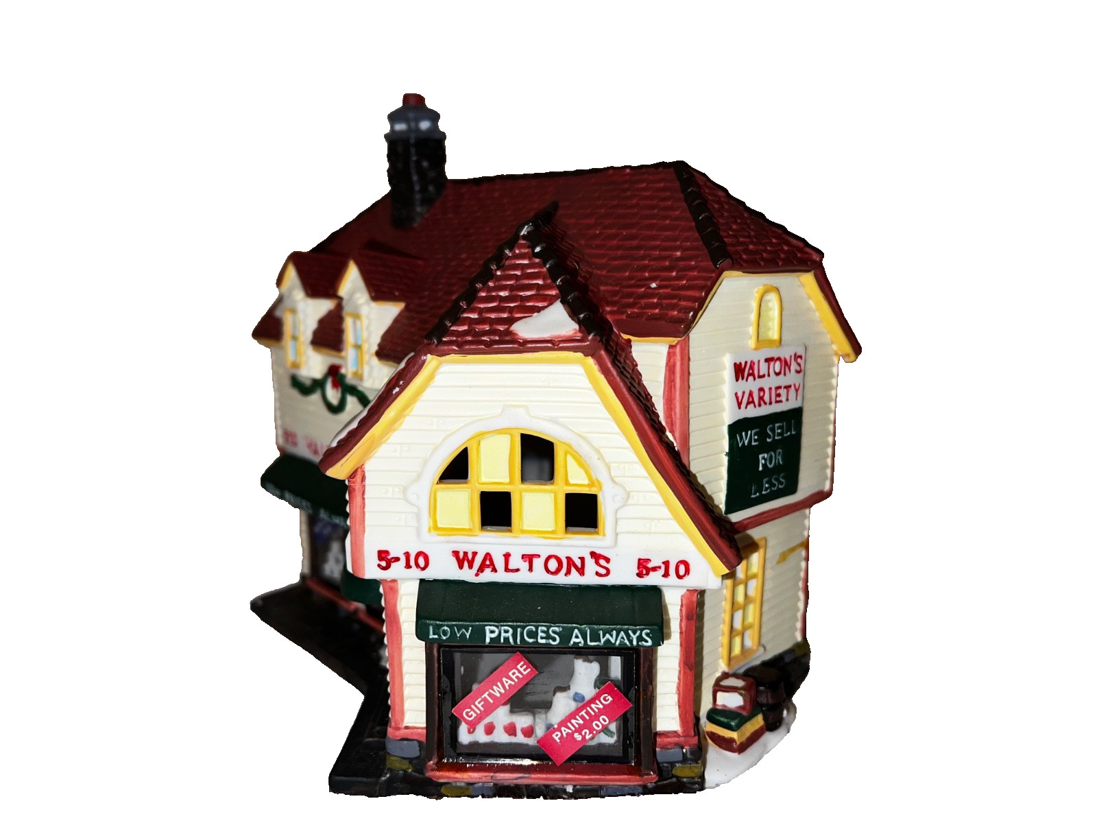 Holiday Time: Vintage Waltons 5&10 Porcelain Lighted House Christmas Village