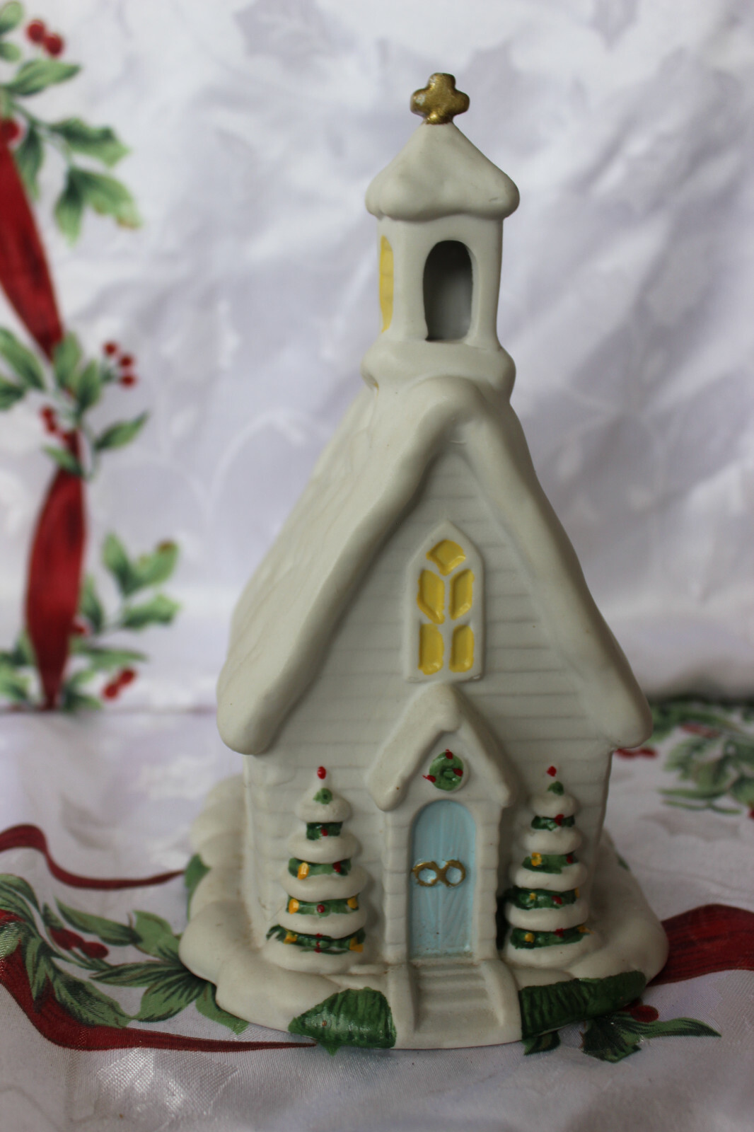 Yellow and White Christmas Church