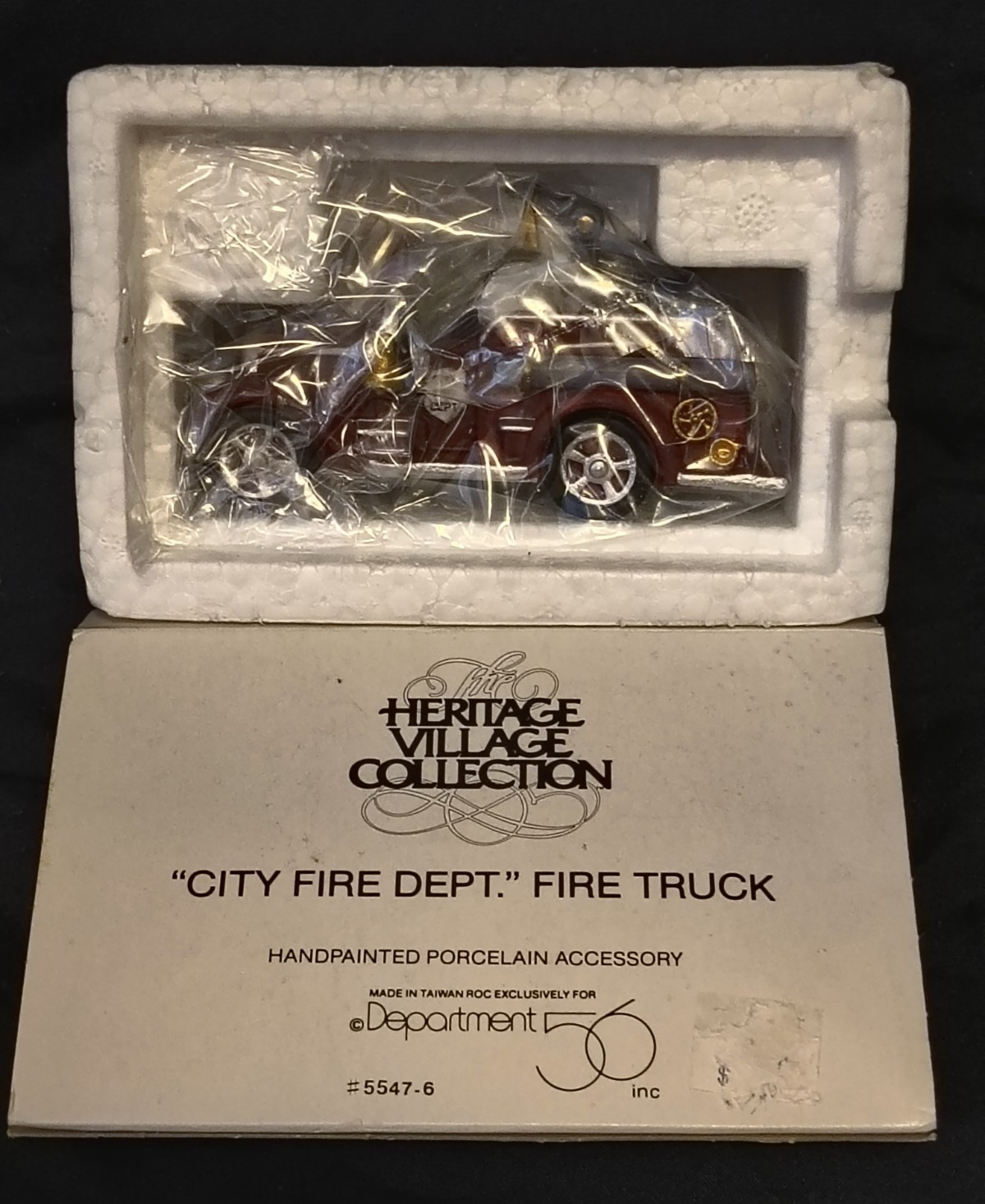 Department 56 Heritage Village Fire Truck Hand Painted Porcelain Boxed